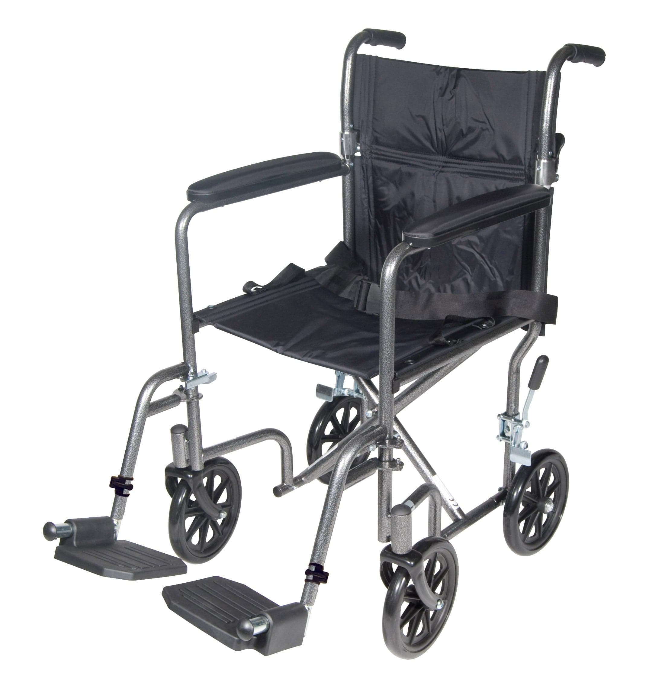Drive Medical Transport Chairs Fixed Full Arms / 17" Seat Drive Medical Lightweight Steel Transport Wheelchair