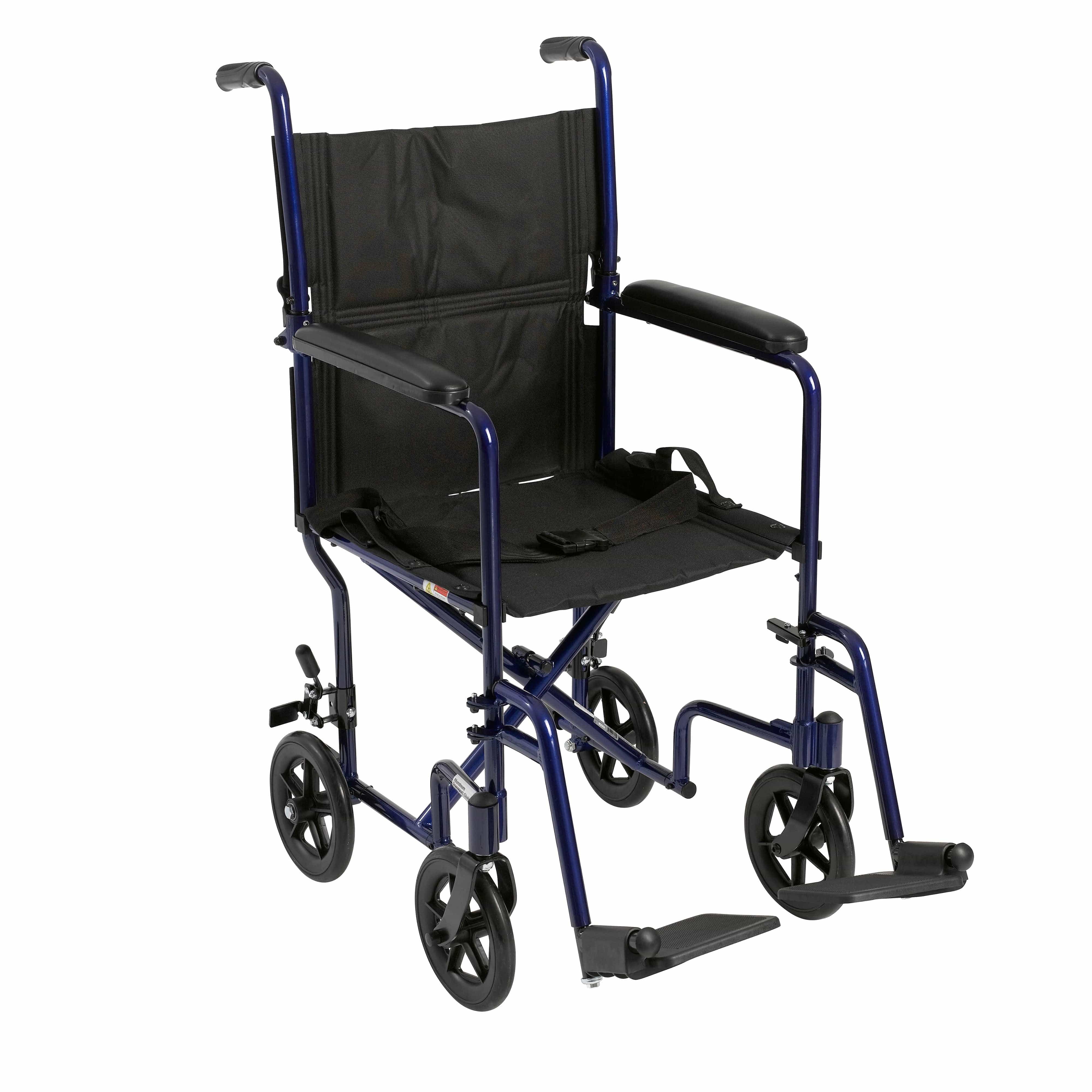 Drive Medical Transport Chairs Blue / 19" Seat Drive Medical Lightweight Transport Wheelchair