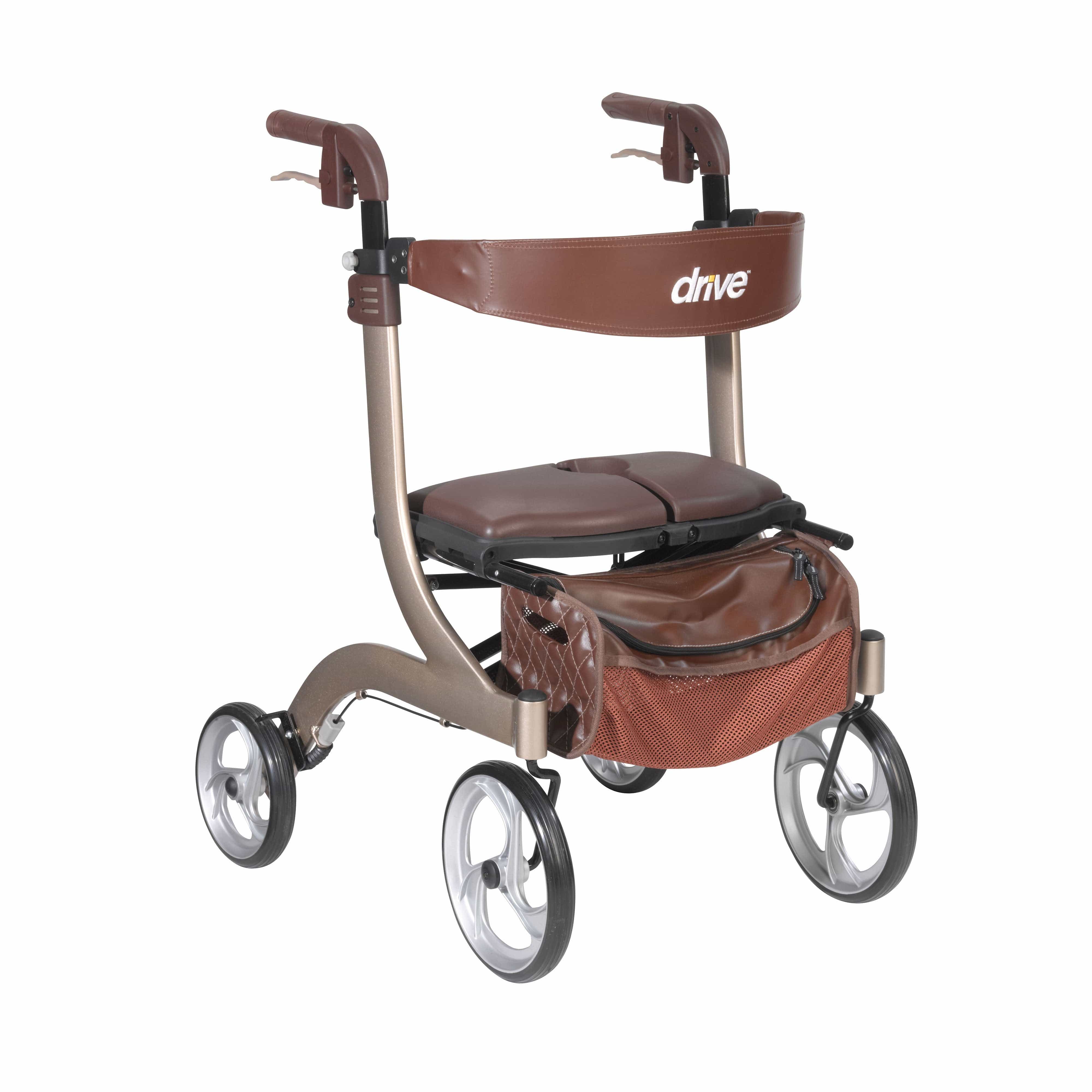 Drive Medical Rollators Champagne Drive Medical Nitro DLX Euro Style Rollator Rolling Walker