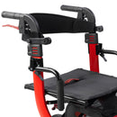 Drive Medical Rollators Drive Medical Nitro Duet Dual Function Transport Wheelchair and Rollator Rolling Walker, Red