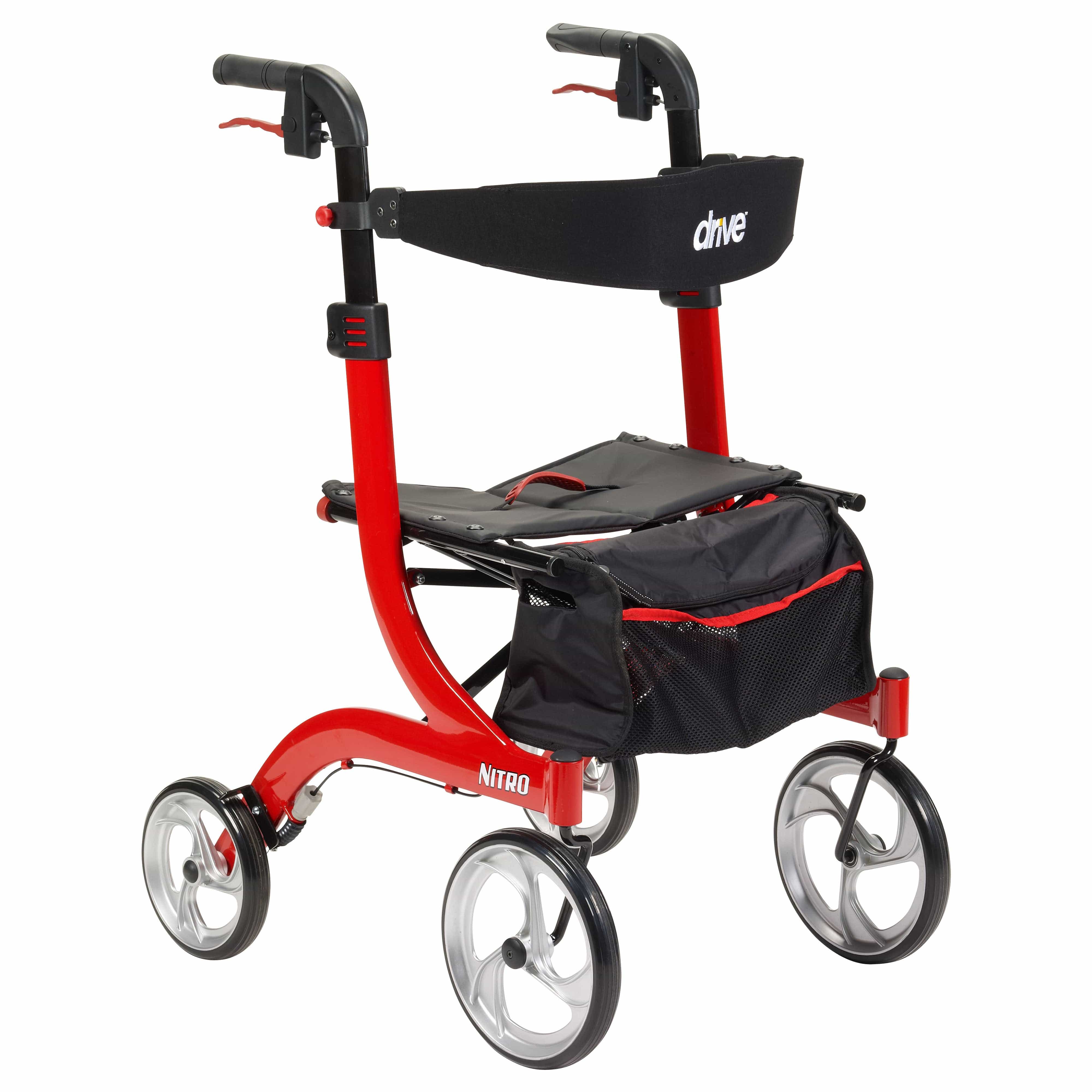 Drive Medical Rollators Red Drive Medical Nitro Euro Style Rollator Rolling Walker