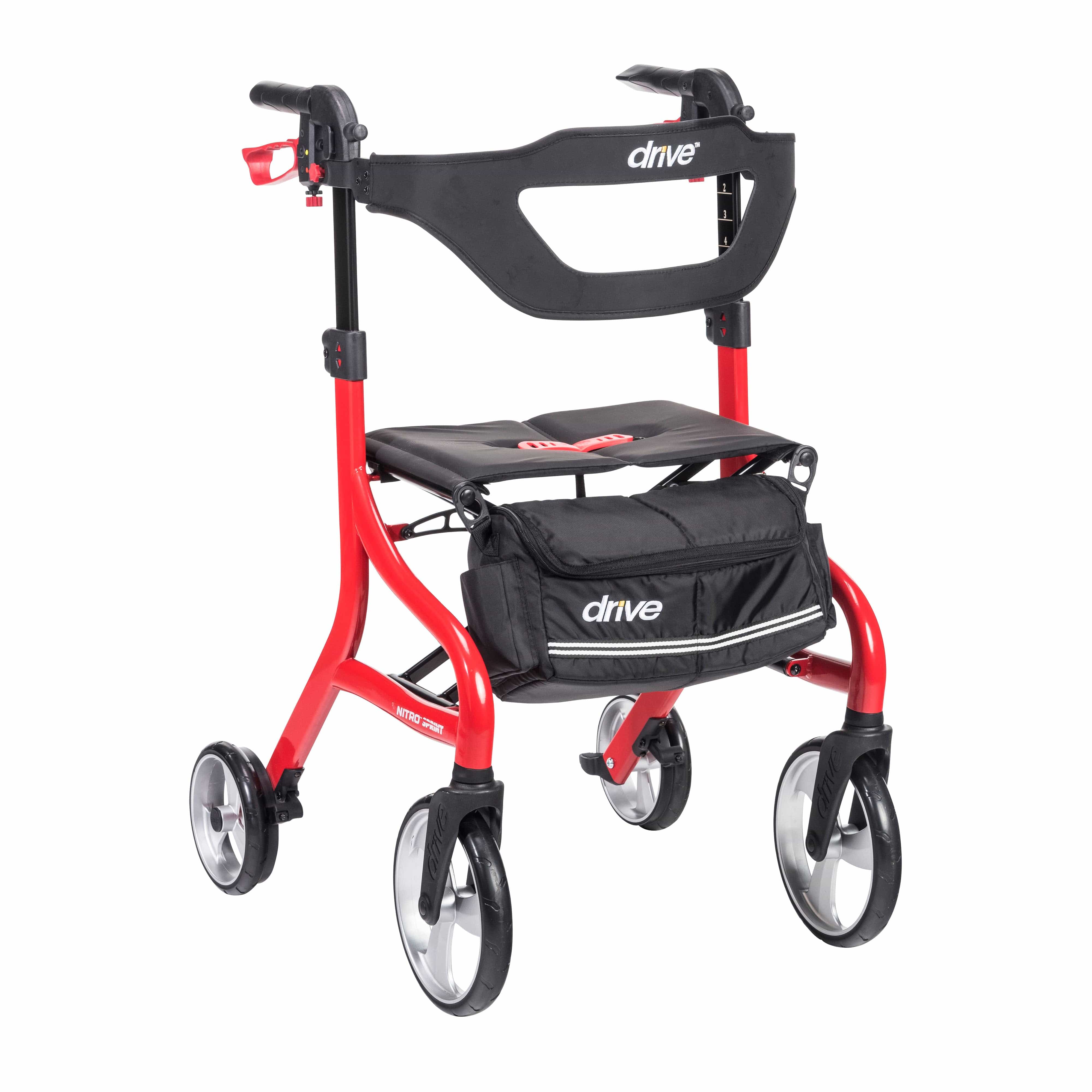 Drive Medical Rollators Red Drive Medical Nitro Sprint Rollator Rolling Walker, Tall Wholesale