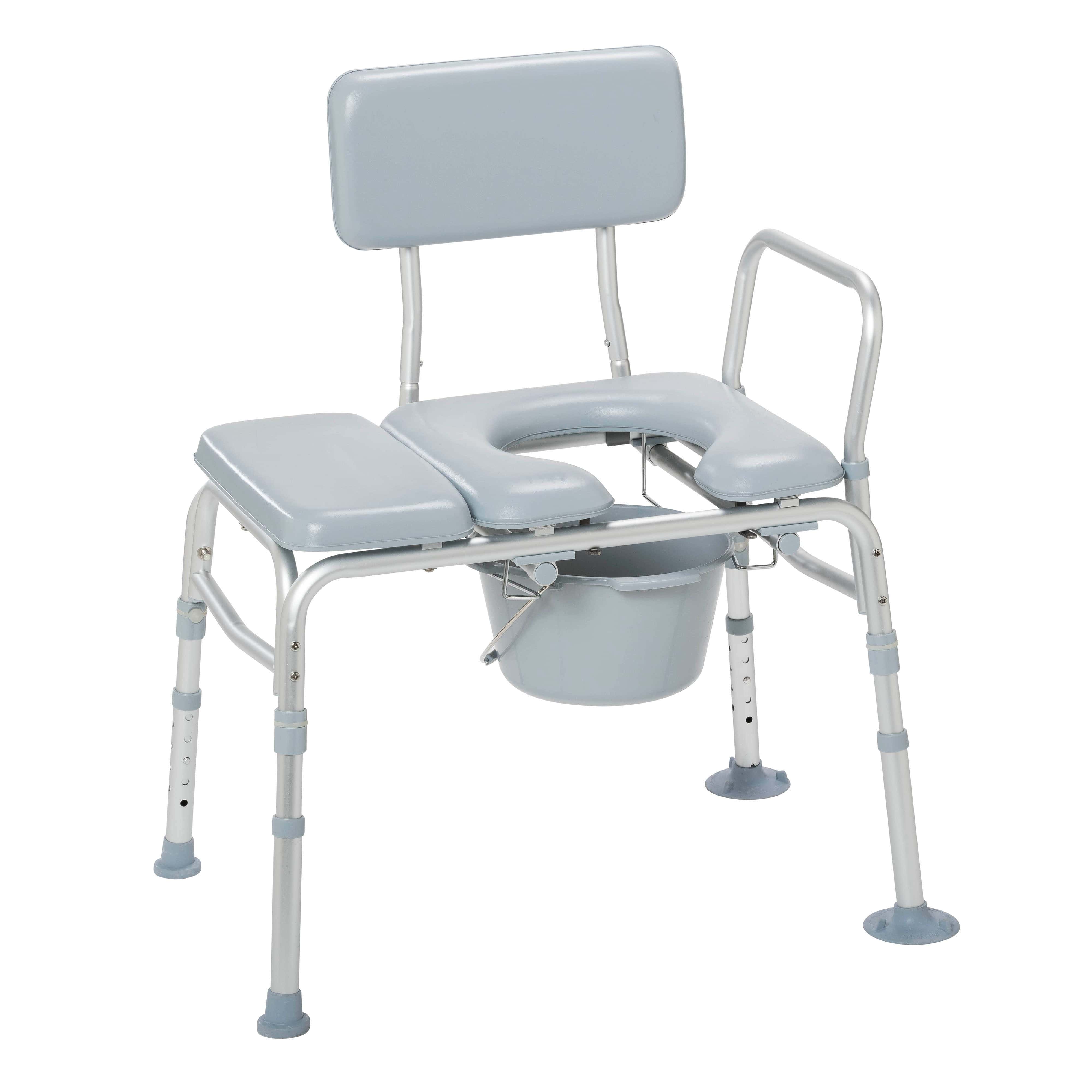 Drive Medical Bathroom Safety Drive Medical Padded Seat Transfer Bench with Commode Opening