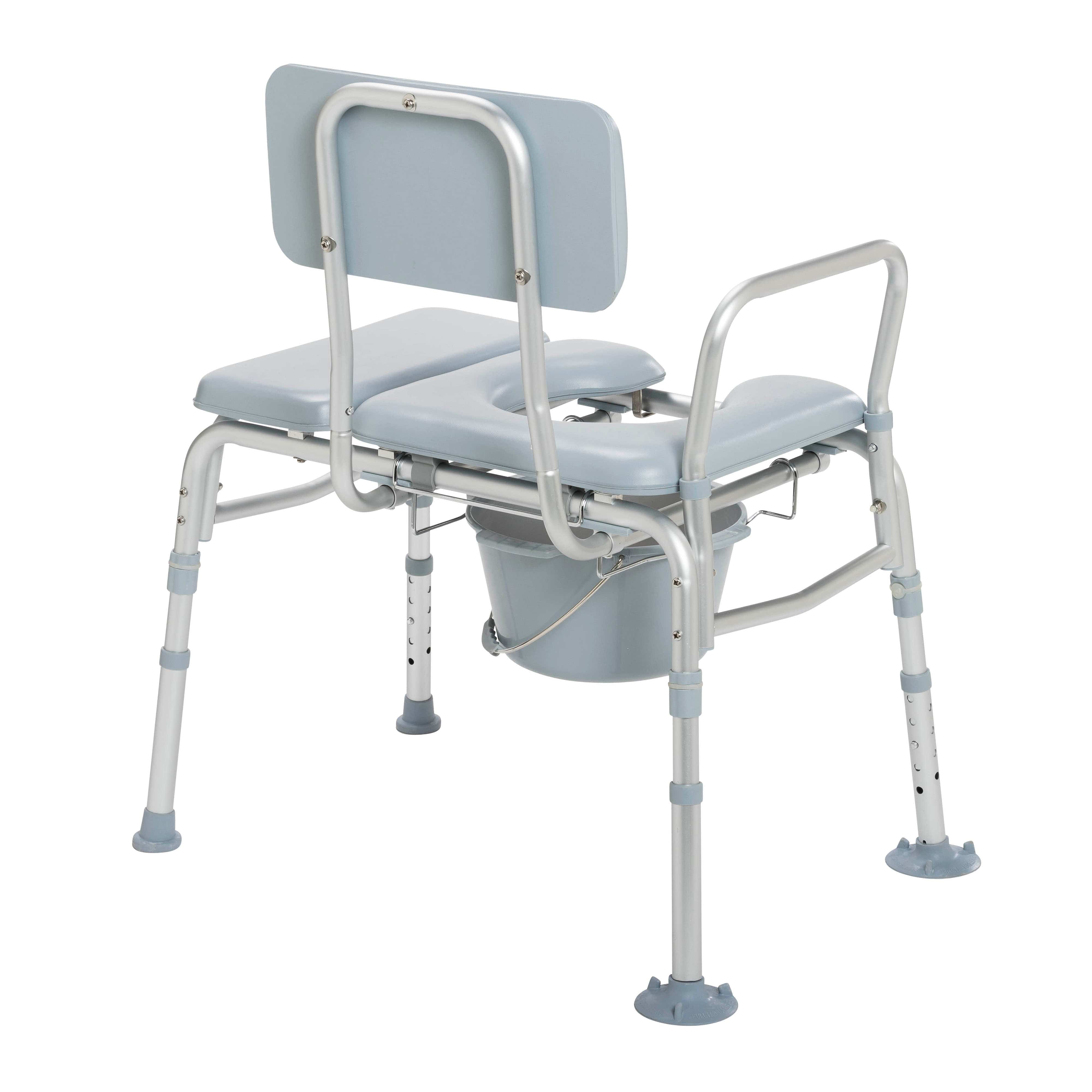 Drive Medical Bathroom Safety Drive Medical Padded Seat Transfer Bench with Commode Opening