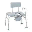 Drive Medical Bathroom Safety Drive Medical Padded Seat Transfer Bench with Commode Opening