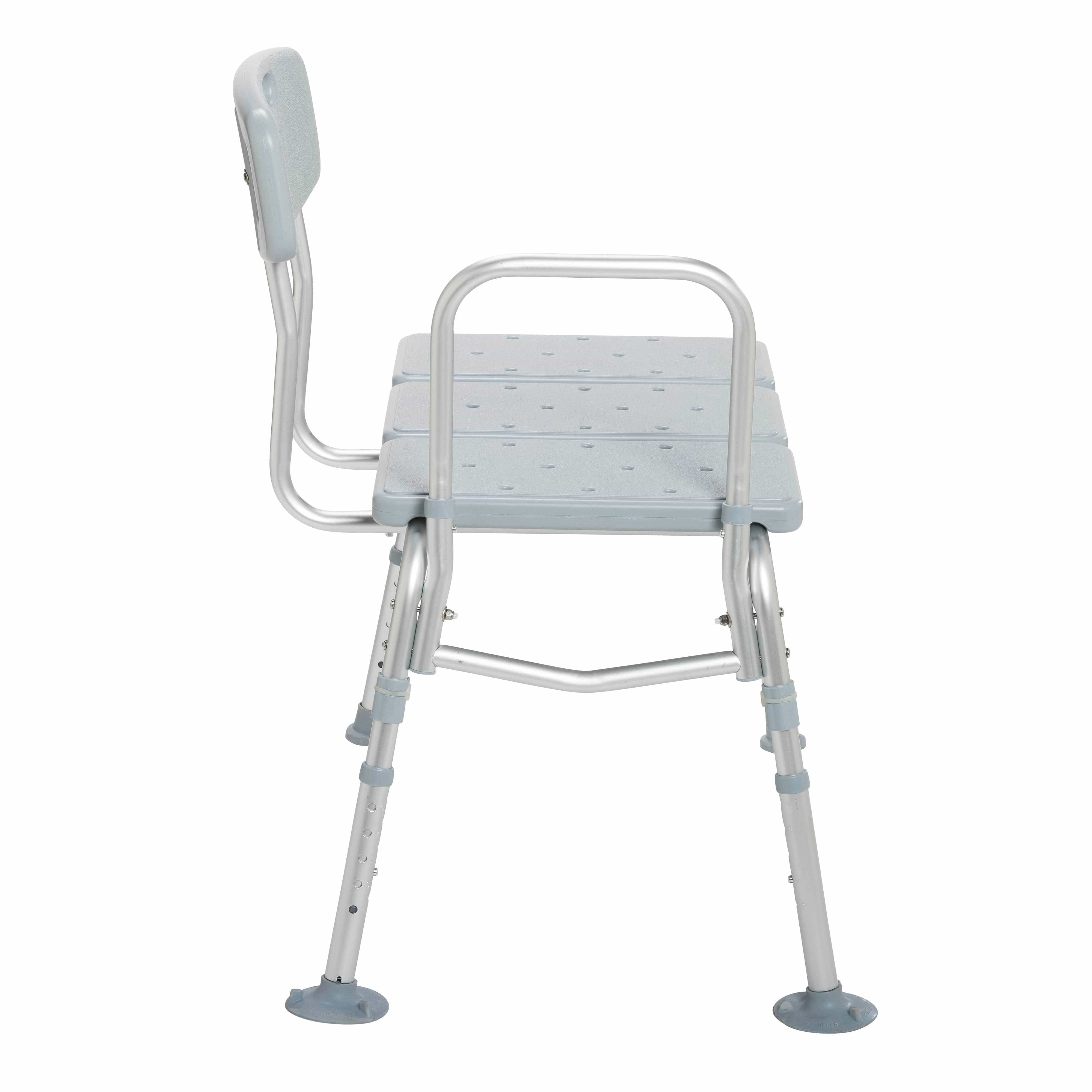 Drive Medical Bathroom Safety Drive Medical Plastic Transfer Bench with Adjustable Backrest