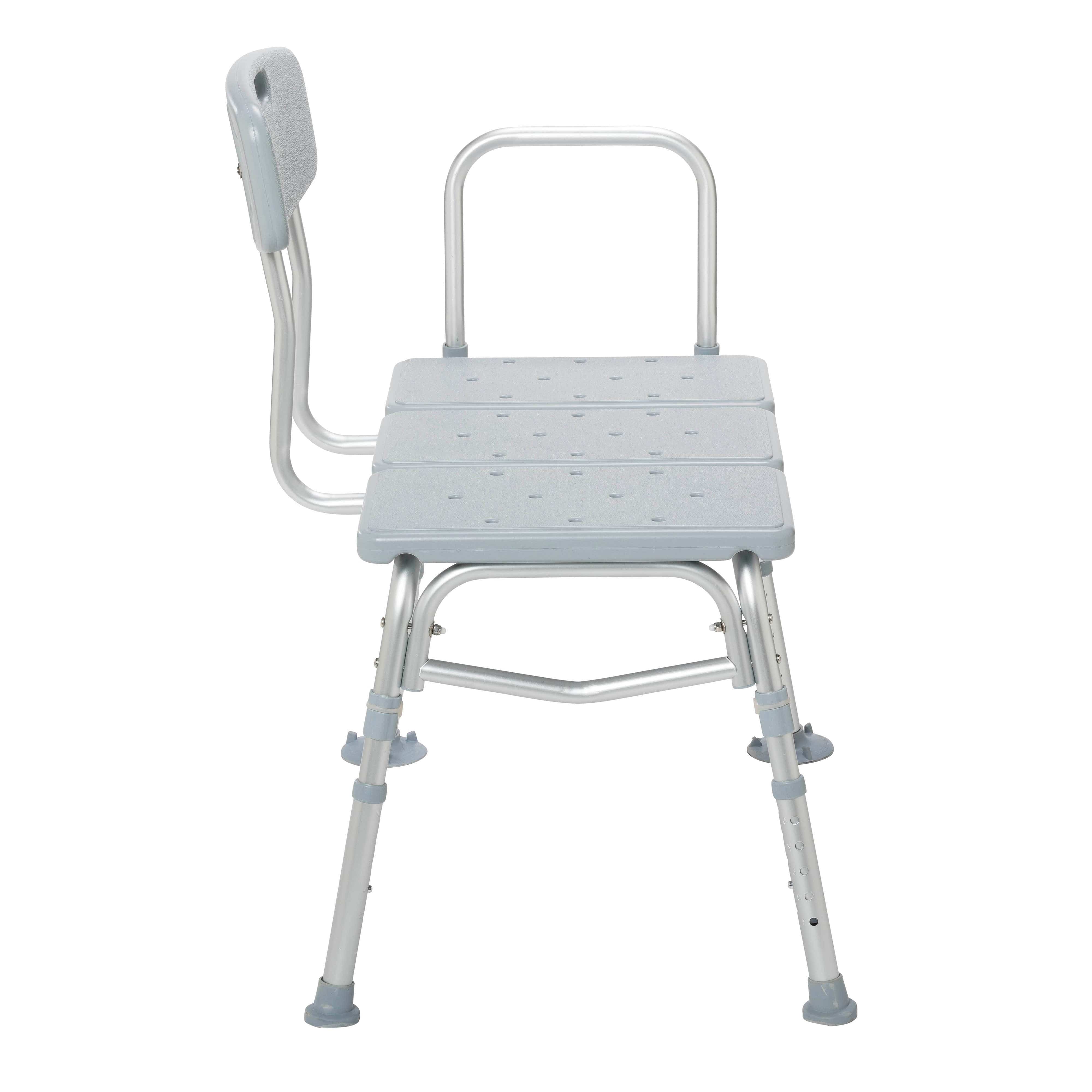 Drive Medical Bathroom Safety Drive Medical Plastic Transfer Bench with Adjustable Backrest