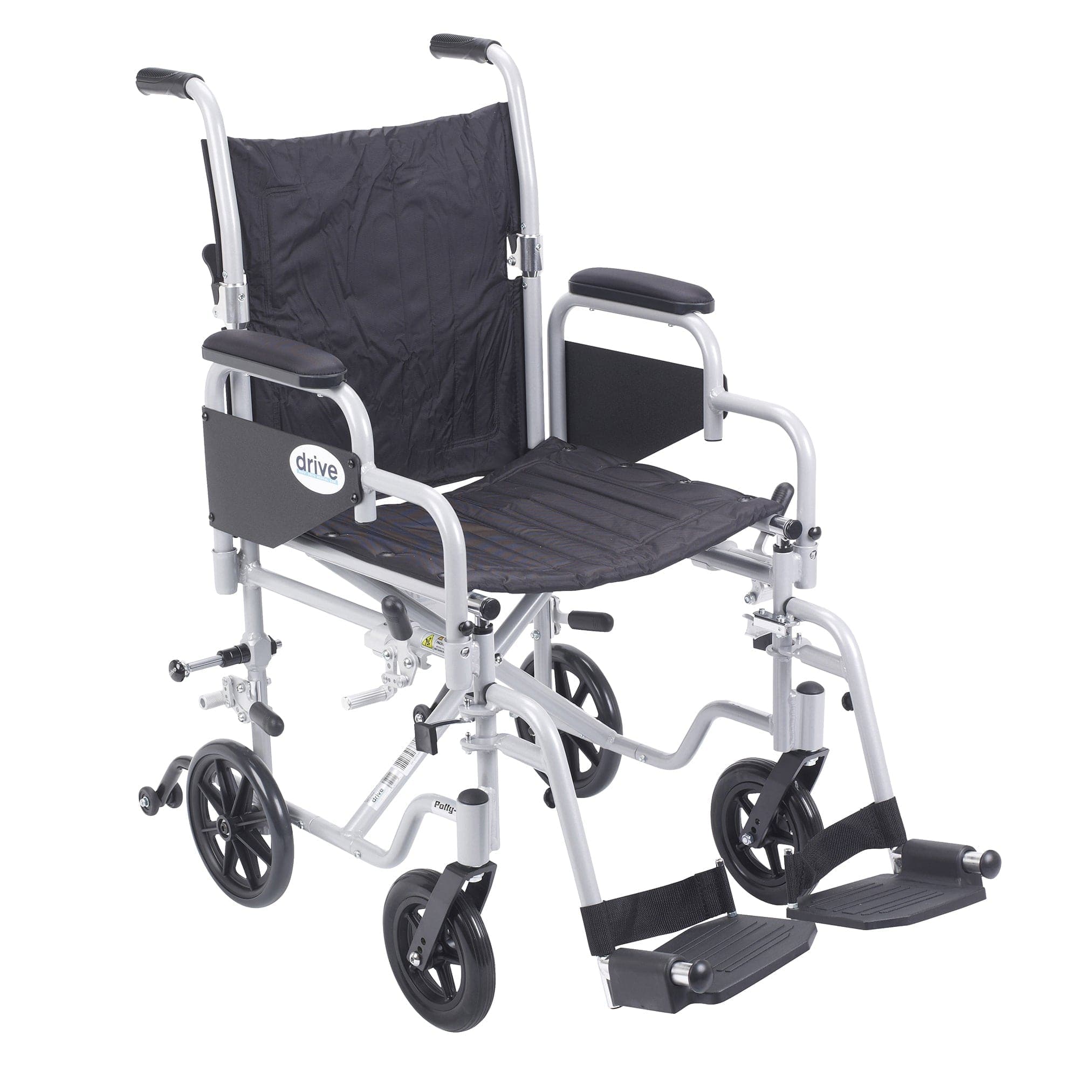 Drive Medical Wheelchairs 18" Seat Size Drive Medical Poly Fly Light Weight Transport Chair Wheelchair with Swing away Footrest