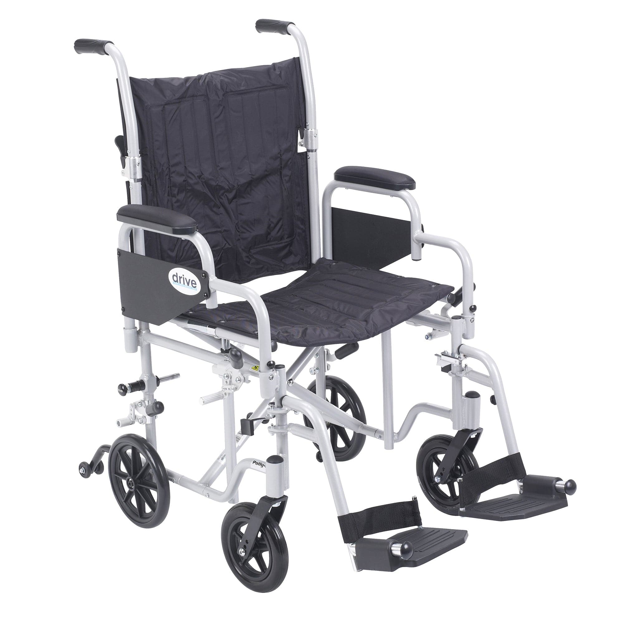 Drive Medical Wheelchairs 20" Seat Size Drive Medical Poly Fly Light Weight Transport Chair Wheelchair with Swing away Footrest