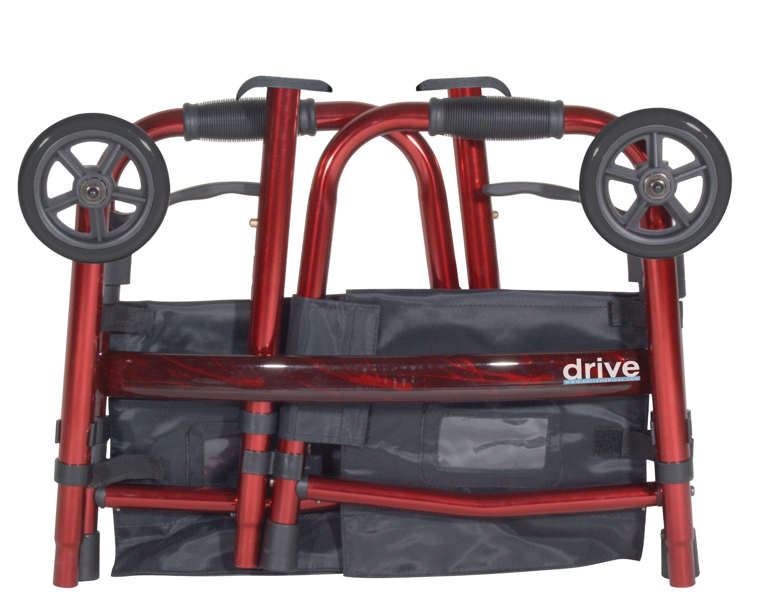 Drive Medical Walkers Drive Medical Portable Folding Travel Walker with 5" Wheels and Fold up Legs