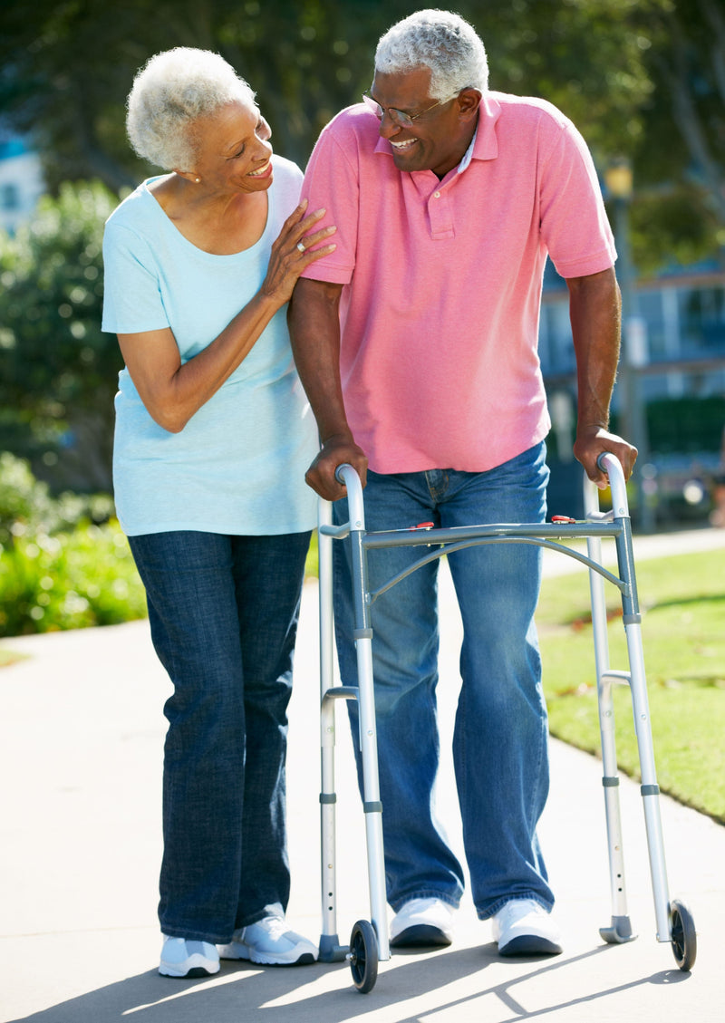 Drive Medical Walkers Drive Medical PreserveTech Deluxe Two Button Folding Walker with 5" Wheels