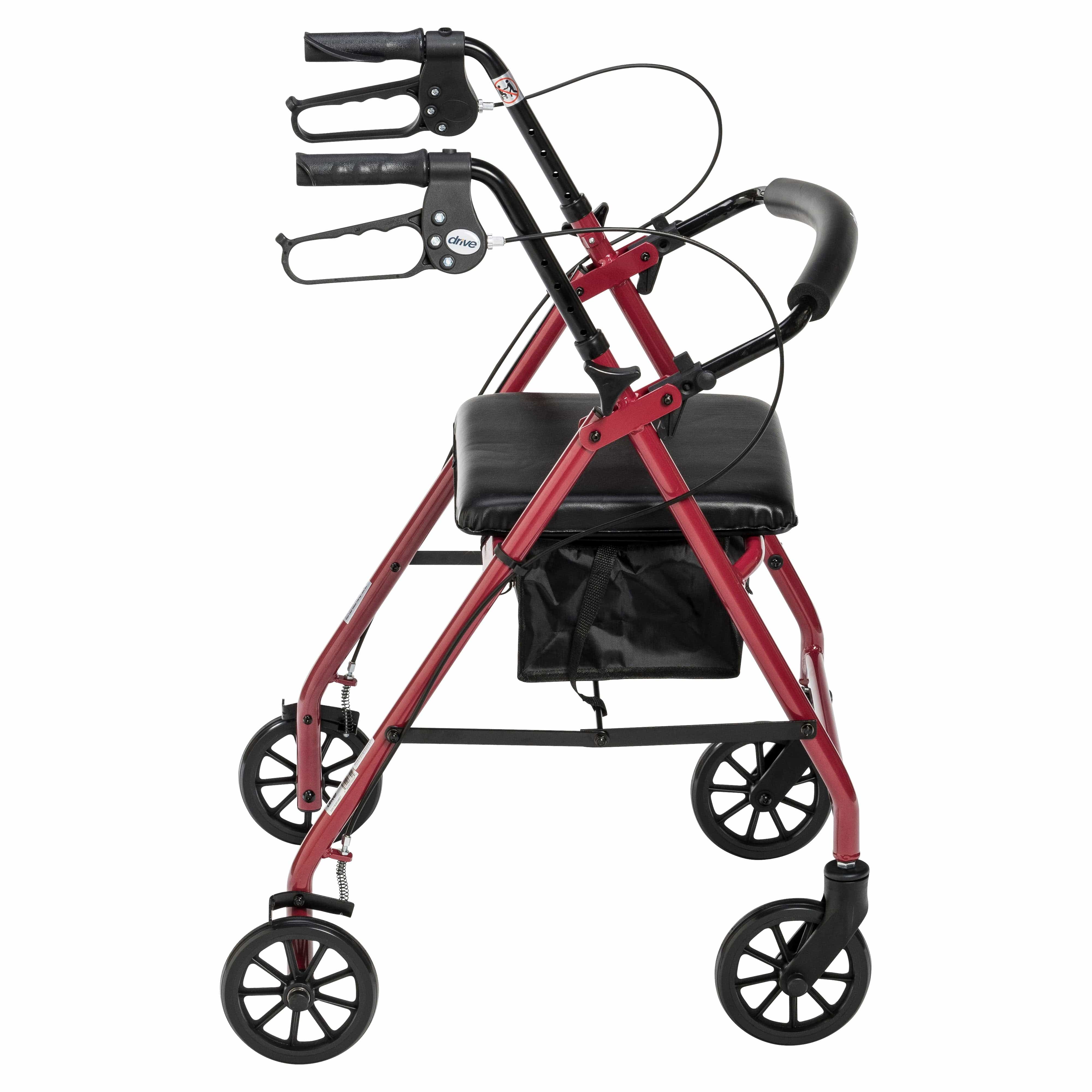Drive Medical Rollators Drive Medical Rollator Rolling Walker with 6" Wheels, Fold Up Removable Back Support and Padded Seat