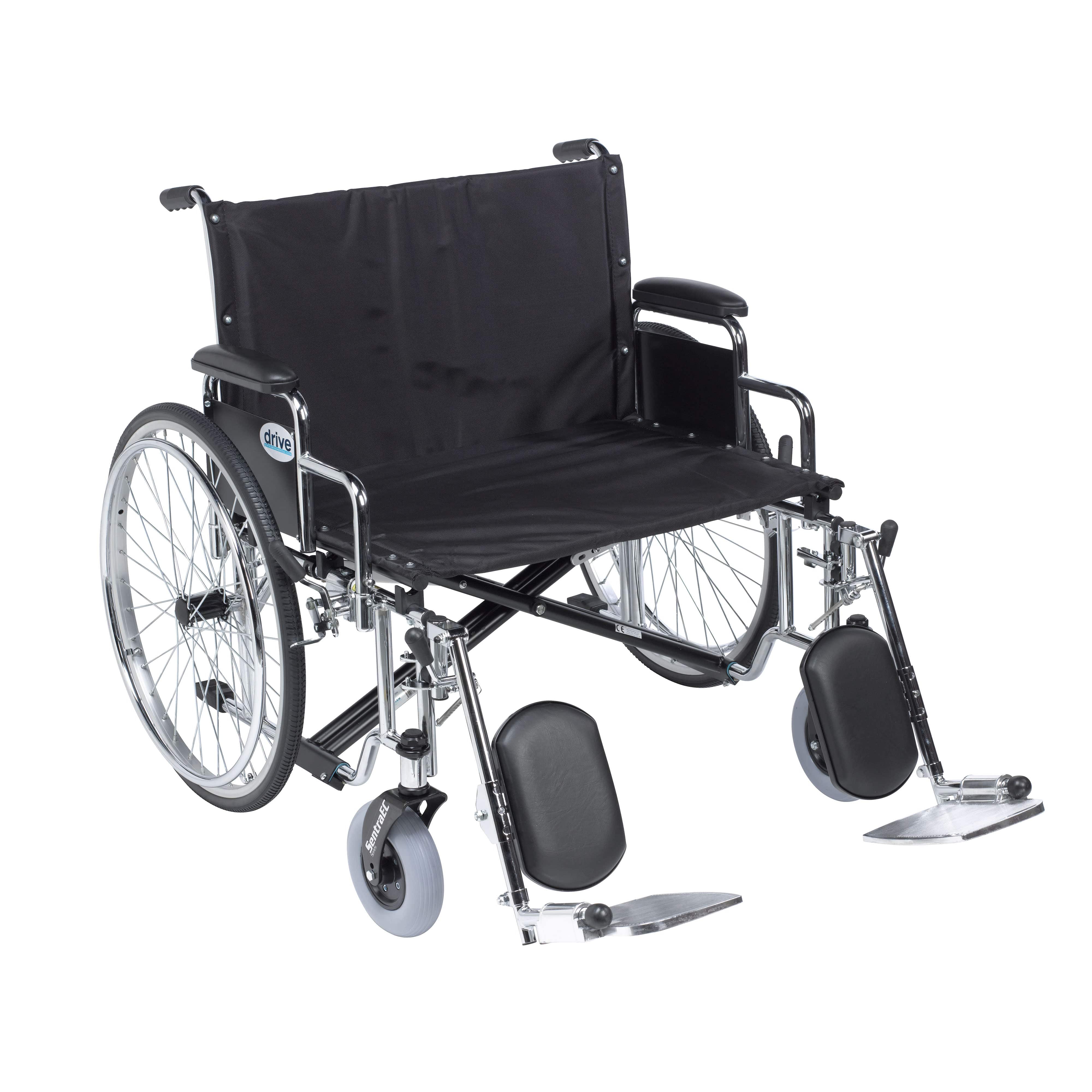 Drive Medical Wheelchairs/Heavy Duty Wheelchairs Detachable Desk Arms and Elevating Leg Rests / 26" Seat Drive Medical Sentra EC Heavy Duty Extra Wide Wheelchair