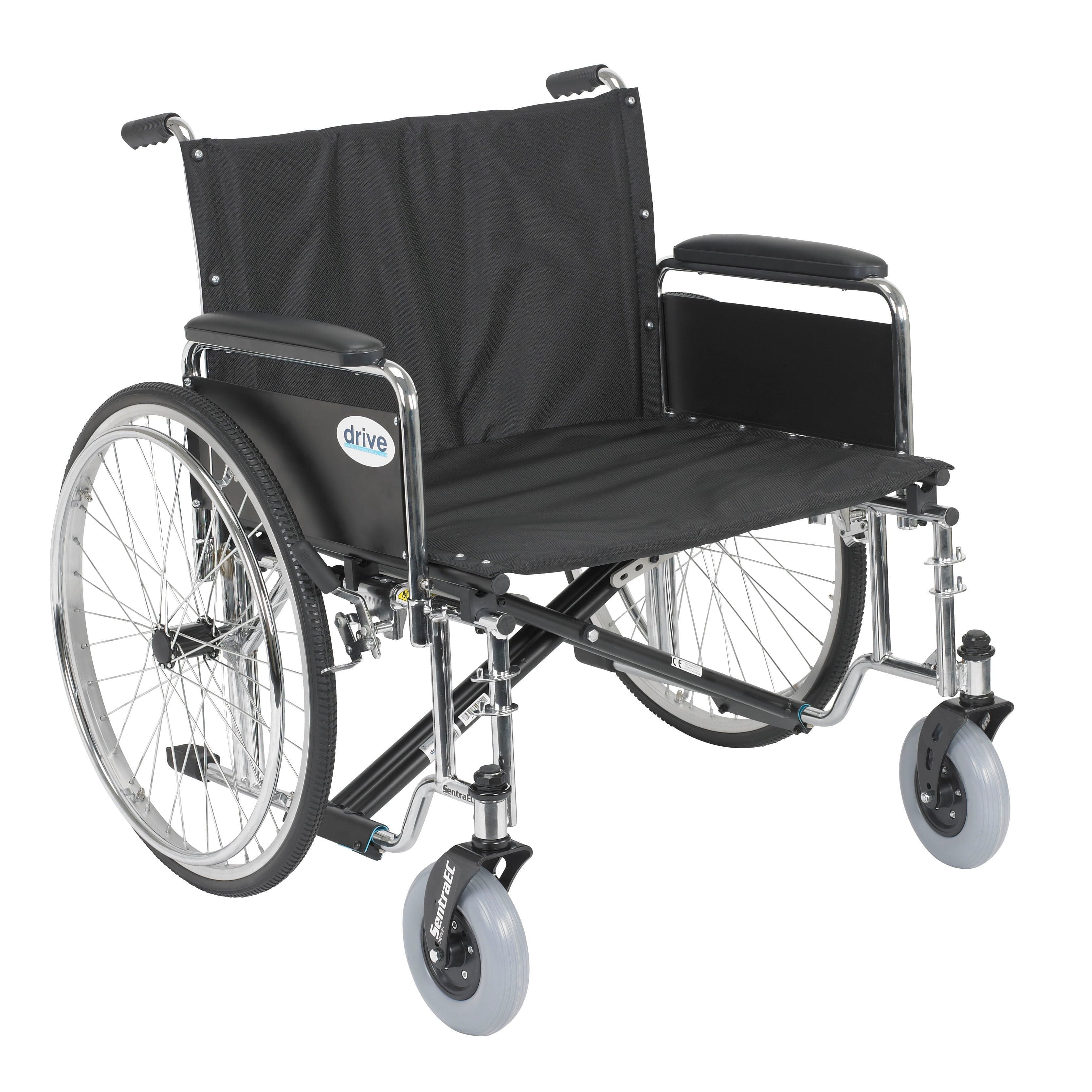 Drive Medical Wheelchairs Detachable Full Arms / 26" Seat Drive Medical Sentra EC Heavy Duty Extra Wide Wheelchair