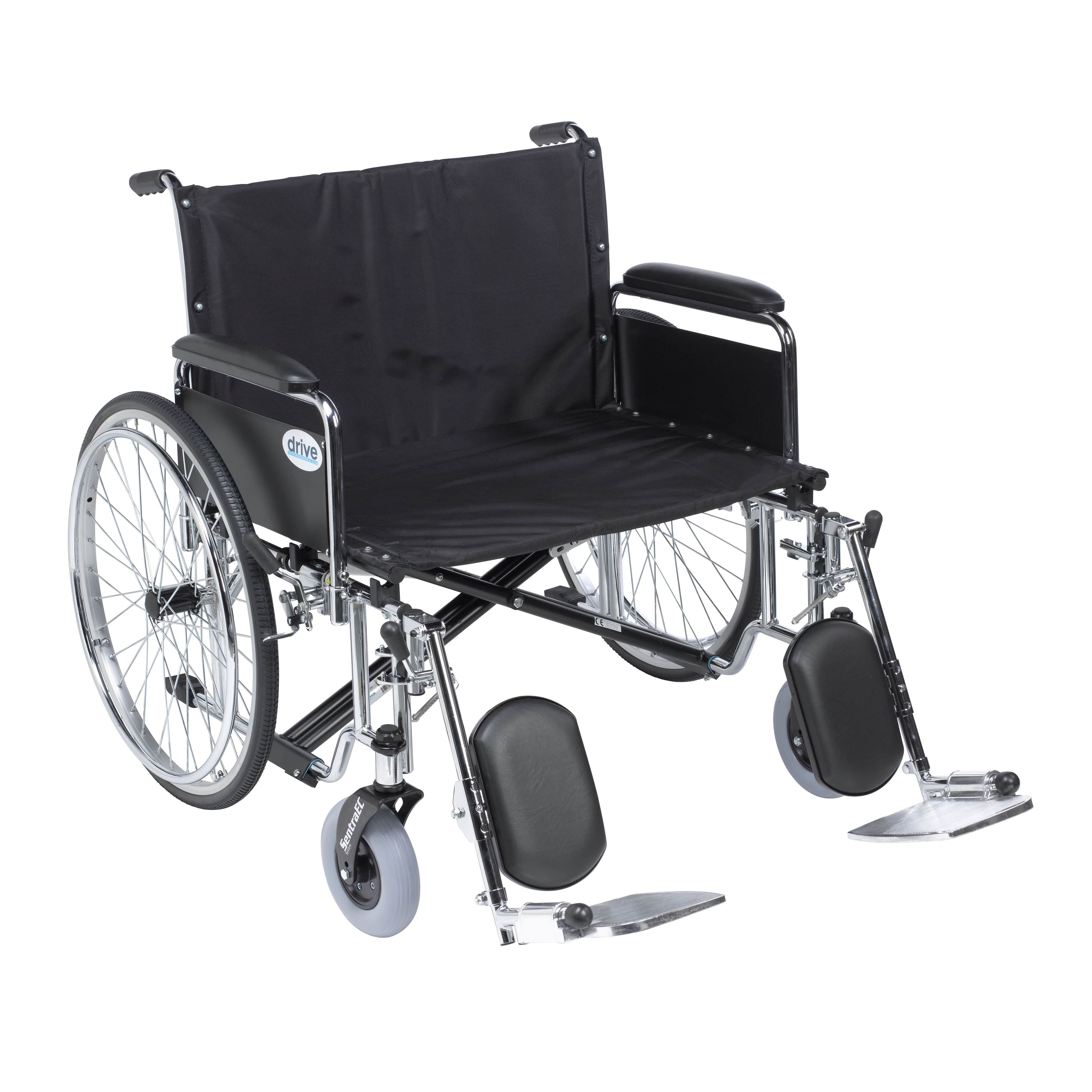 Drive Medical Wheelchairs/Heavy Duty Wheelchairs Detachable Full Arms and Elevating Leg Rests / 26" Seat Drive Medical Sentra EC Heavy Duty Extra Wide Wheelchair