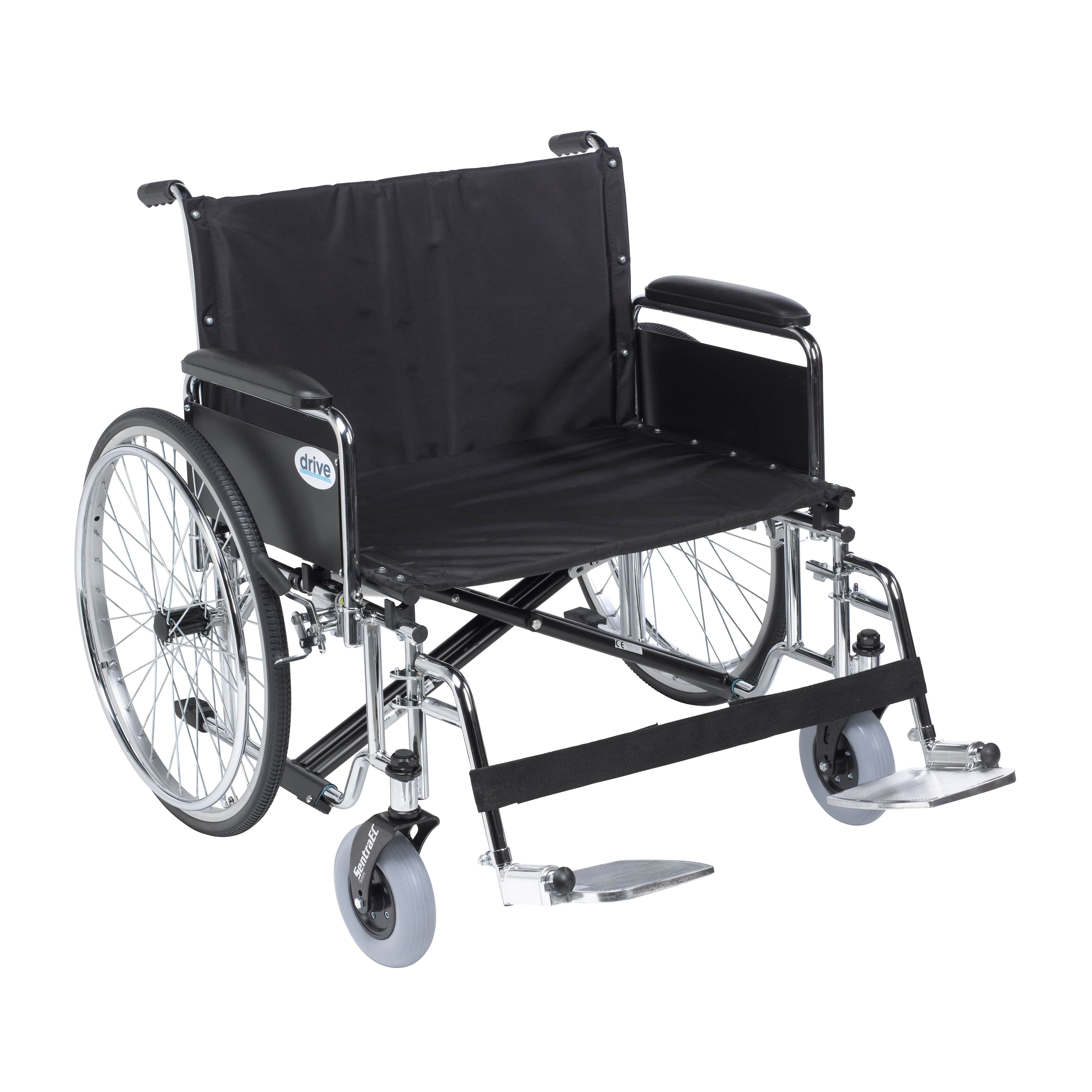 Drive Medical Wheelchairs/Heavy Duty Wheelchairs Detachable Full Arms and Swing Away Foot Rests / 26" Seat Drive Medical Sentra EC Heavy Duty Extra Wide Wheelchair