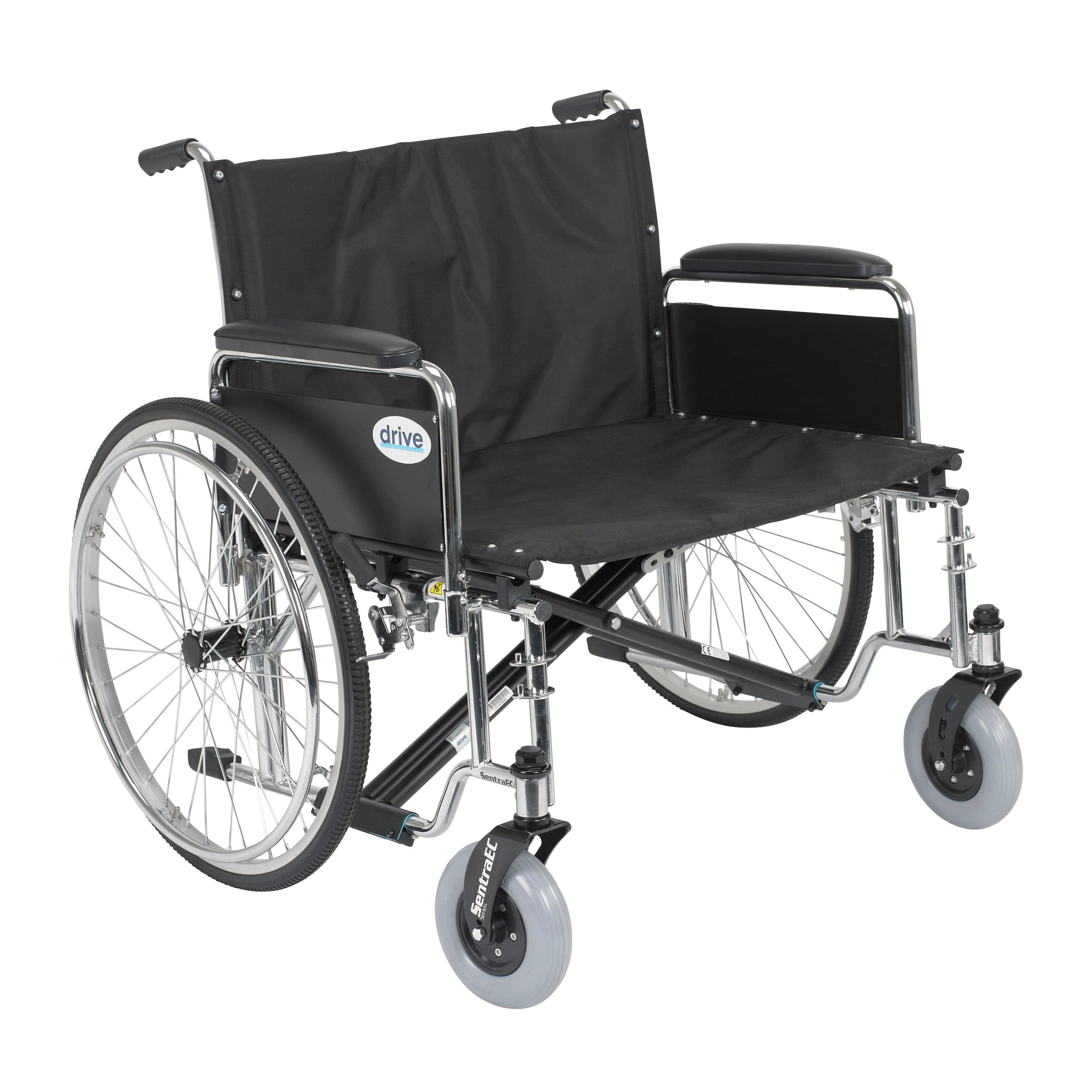 Drive Medical Wheelchairs Detachable Full Arms / 28" Seat Drive Medical Sentra EC Heavy Duty Extra Wide Wheelchair