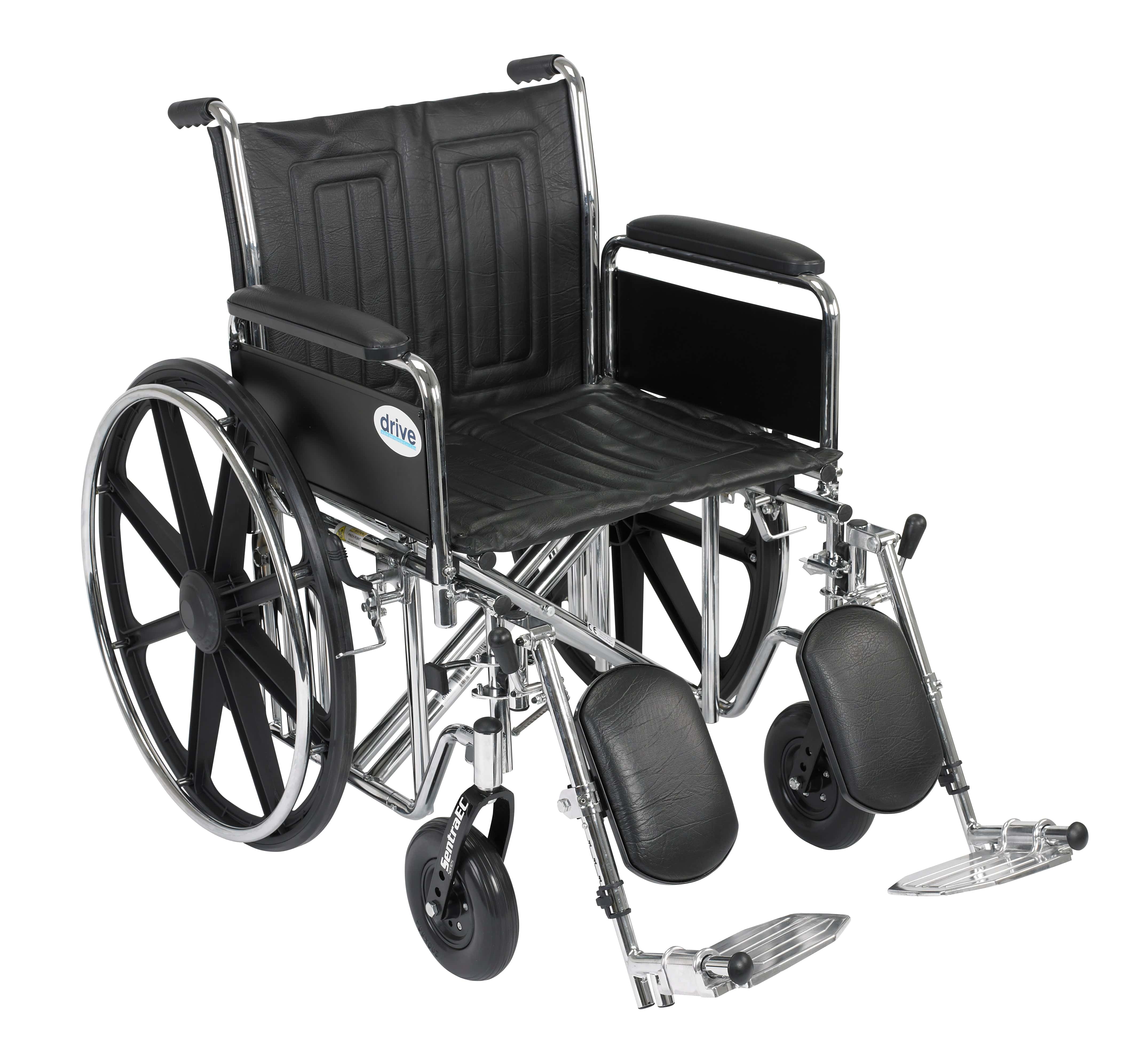 Drive Medical Wheelchairs Detachable Full Arms and Elevating Leg Rests / 20" Seat Drive Medical Sentra EC Heavy Duty Wheelchair