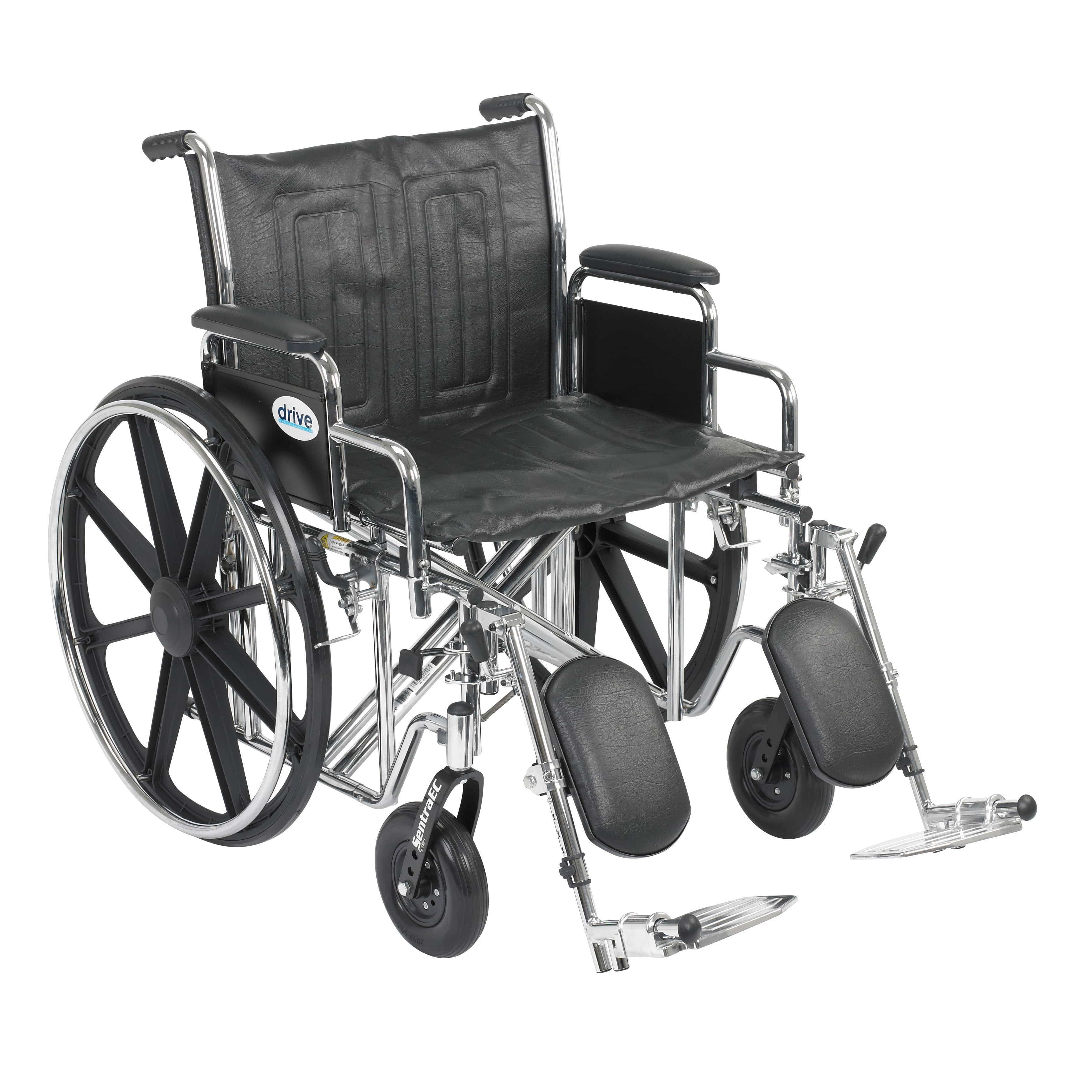 Drive Medical Wheelchairs Detachable Desk Arms and Elevating Leg Rests / 22" Seat Drive Medical Sentra EC Heavy Duty Wheelchair