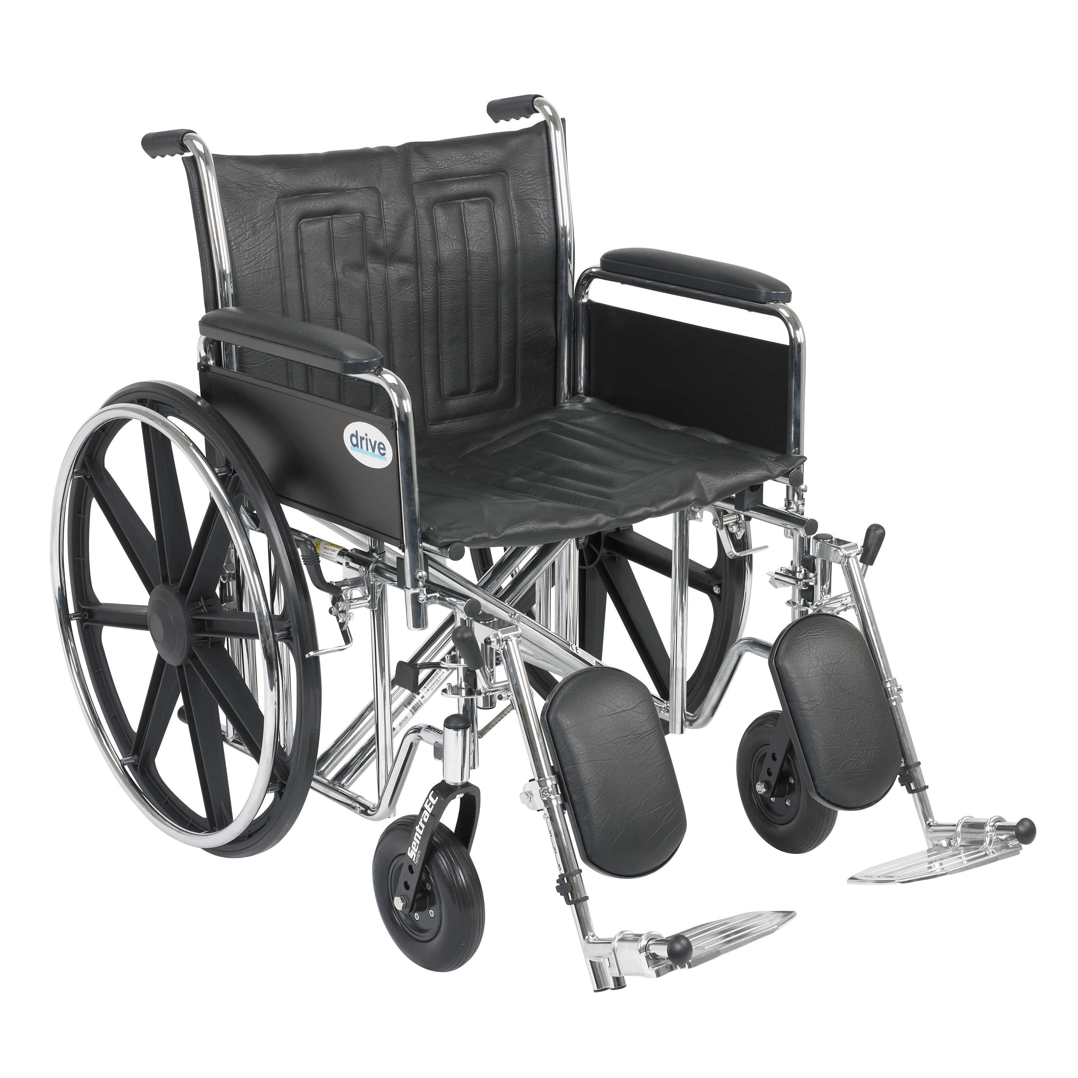 Drive Medical Wheelchairs Detachable Full Arms and Elevating Leg Rests / 22" Seat Drive Medical Sentra EC Heavy Duty Wheelchair