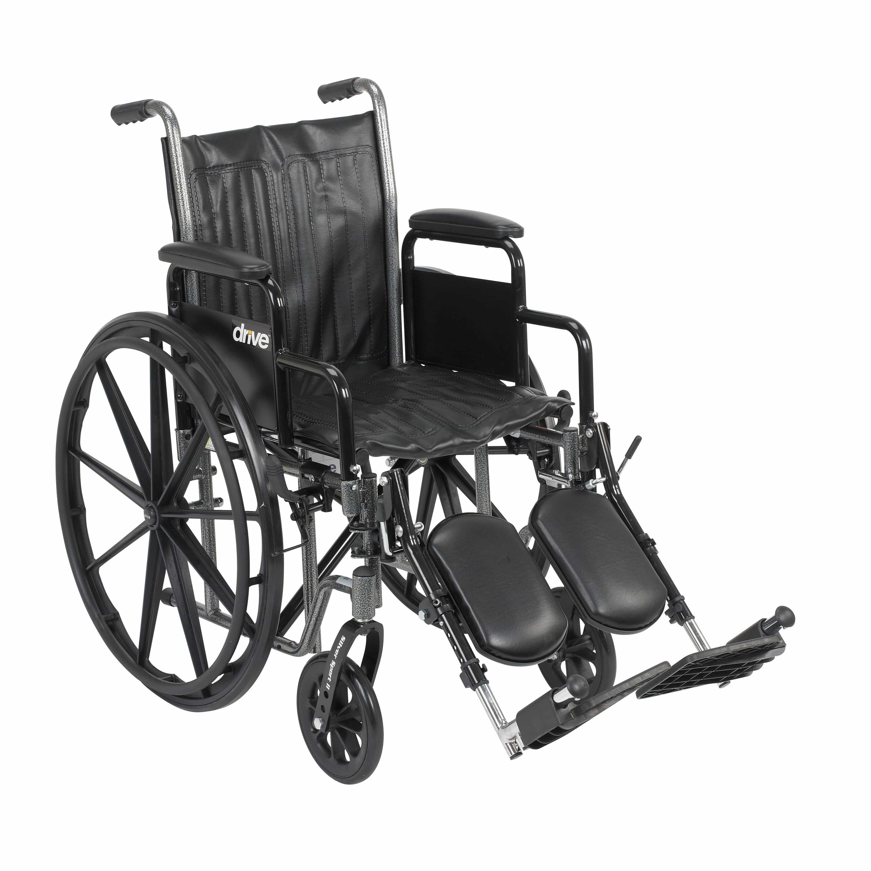 Drive Medical Wheelchairs/Standard Wheelchairs Detachable Desk Arms and Elevating Leg Rests / 16" Seat Drive Medical Silver Sport 2 Wheelchair