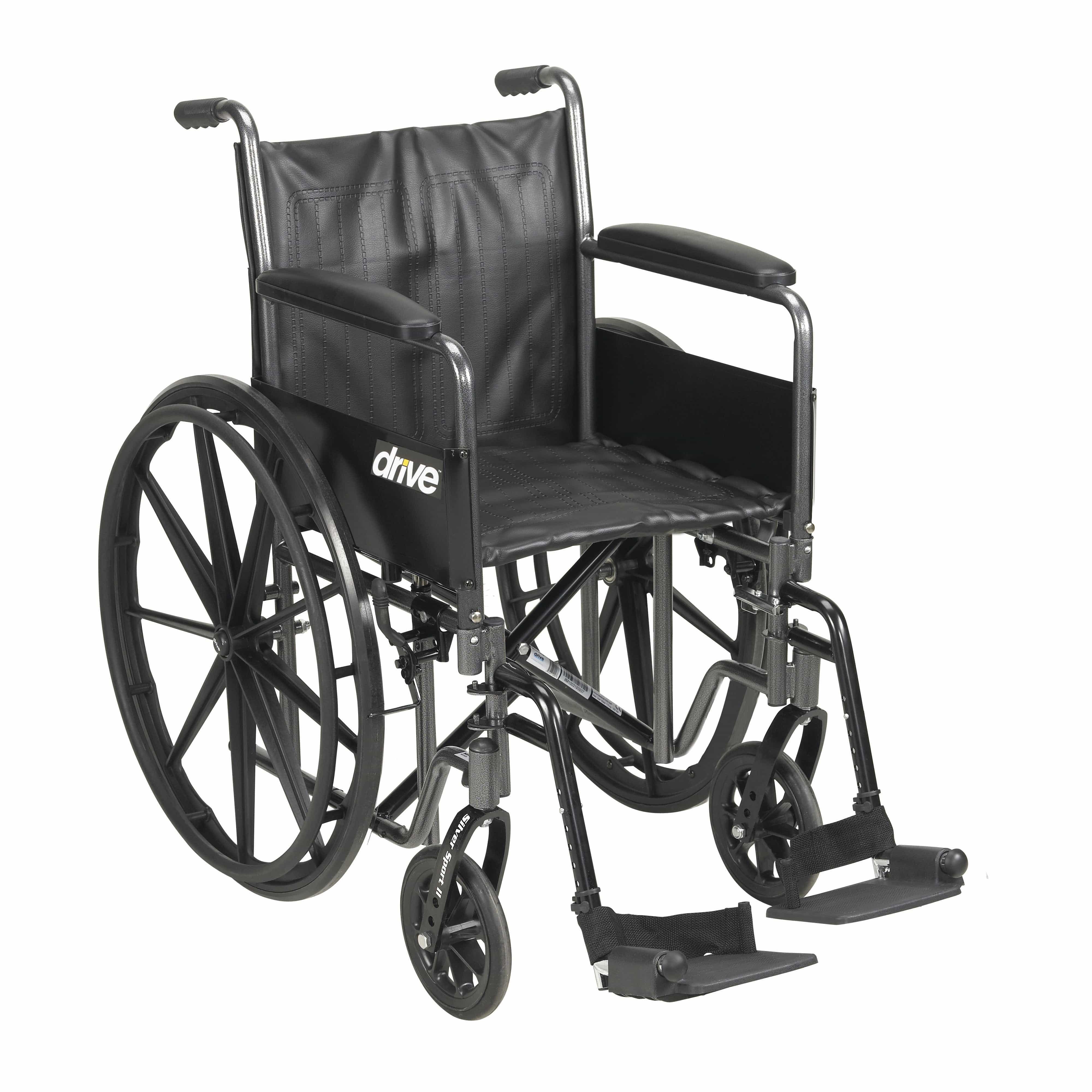 Drive Medical Wheelchairs/Standard Wheelchairs Detachable Full Arms and Swing away Footrests / 16" Seat Drive Medical Silver Sport 2 Wheelchair
