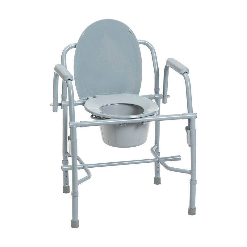 Drive Medical Commodes Drive Medical Steel Drop Arm Bedside Commode with Padded Arms