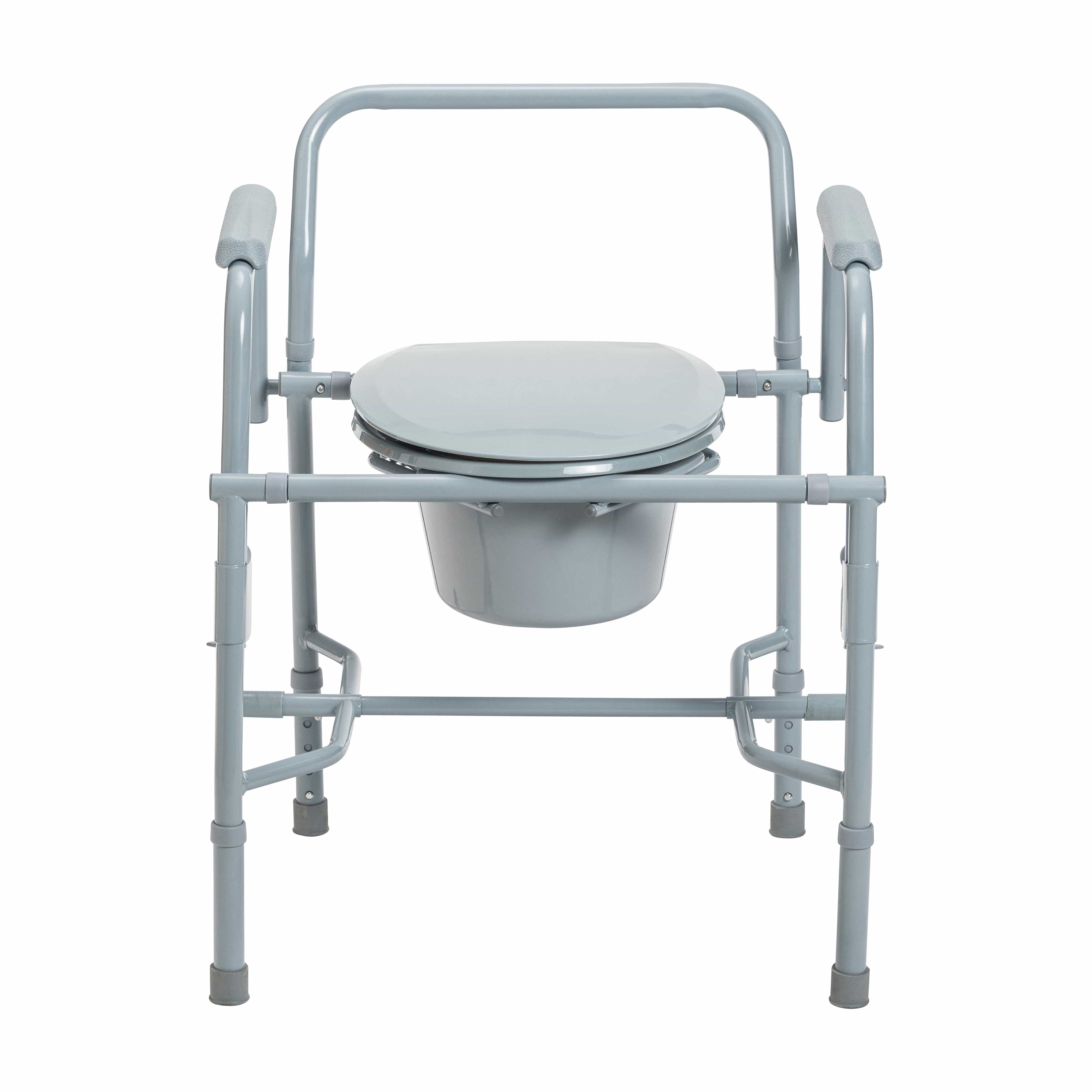 Drive Medical Commodes Drive Medical Steel Drop Arm Bedside Commode with Padded Arms