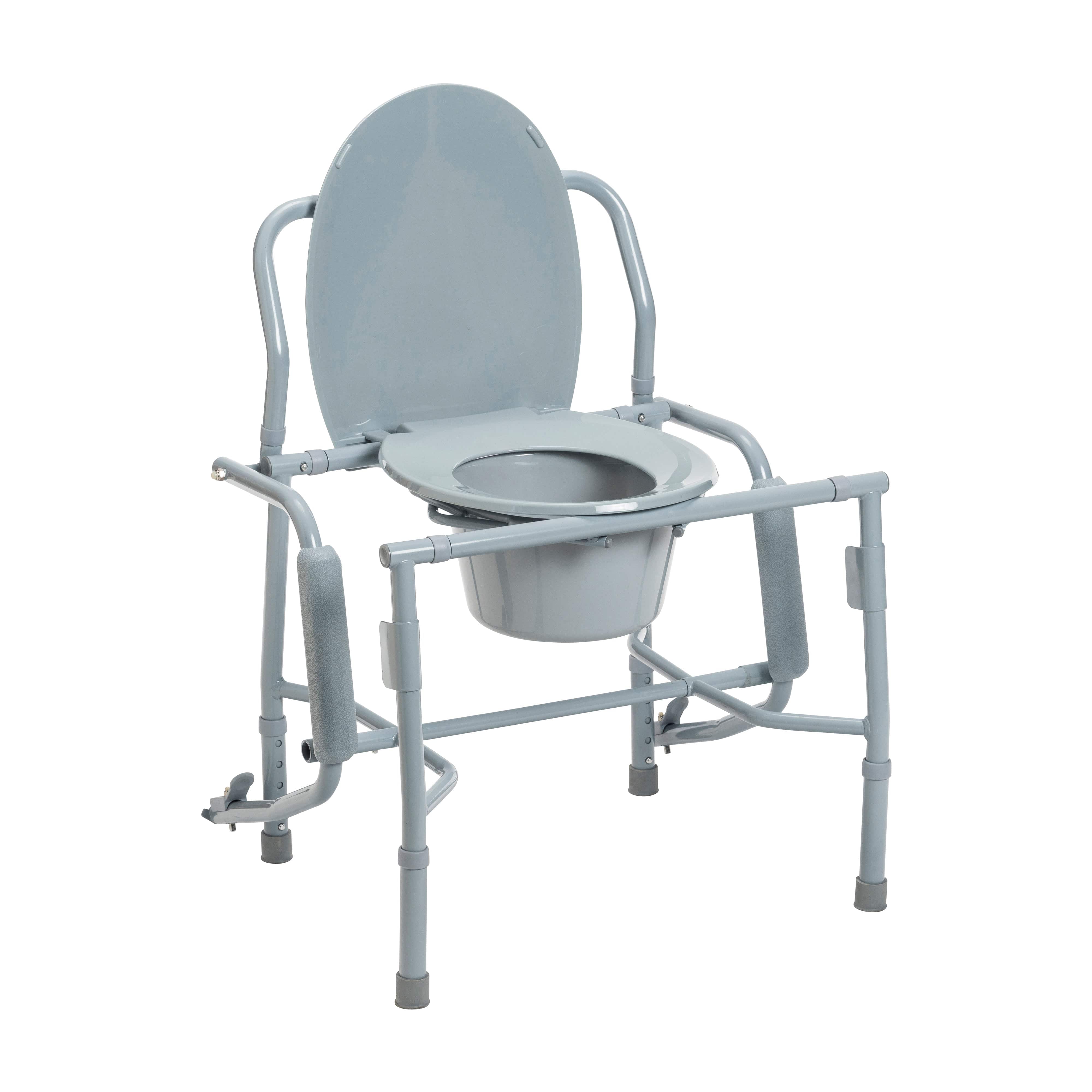 Drive Medical Commodes Drive Medical Steel Drop Arm Bedside Commode with Padded Arms
