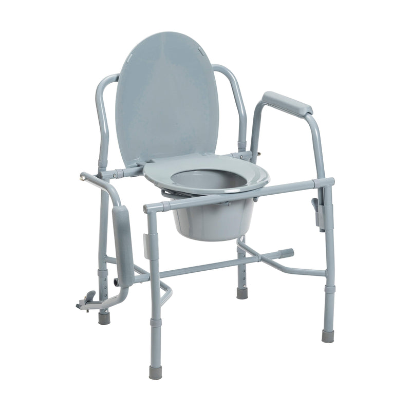 Drive Medical Commodes Drive Medical Steel Drop Arm Bedside Commode with Padded Arms