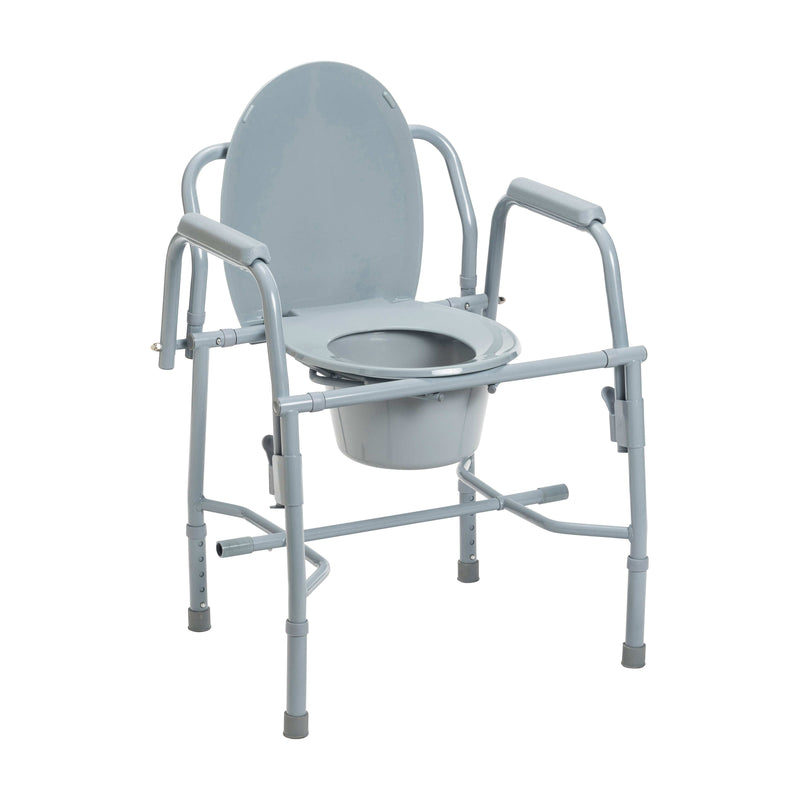 Drive Medical Commodes Drive Medical Steel Drop Arm Bedside Commode with Padded Arms