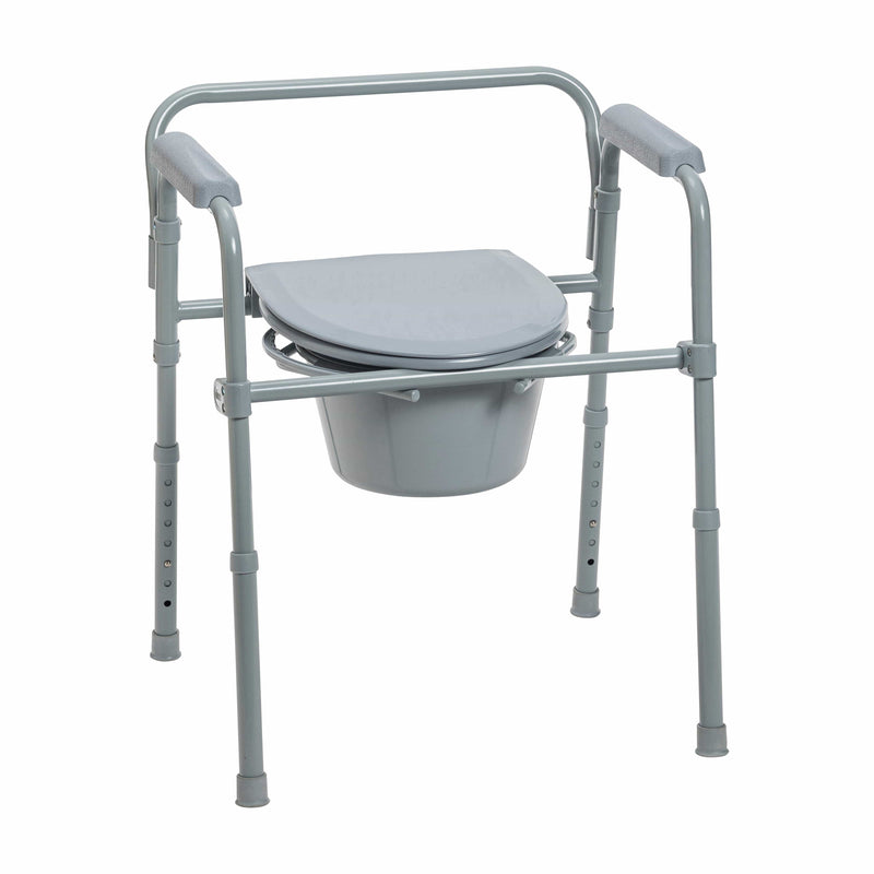 Drive Medical Commodes Drive Medical Steel Folding Deep Seat Bedside Commode