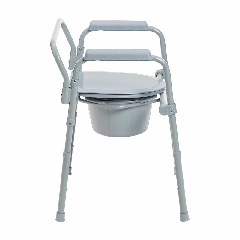 Drive Medical Commodes Drive Medical Steel Folding Deep Seat Bedside Commode