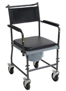 Drive Medical Commodes Drive Medical Upholstered Drop Arm Wheeled Commode