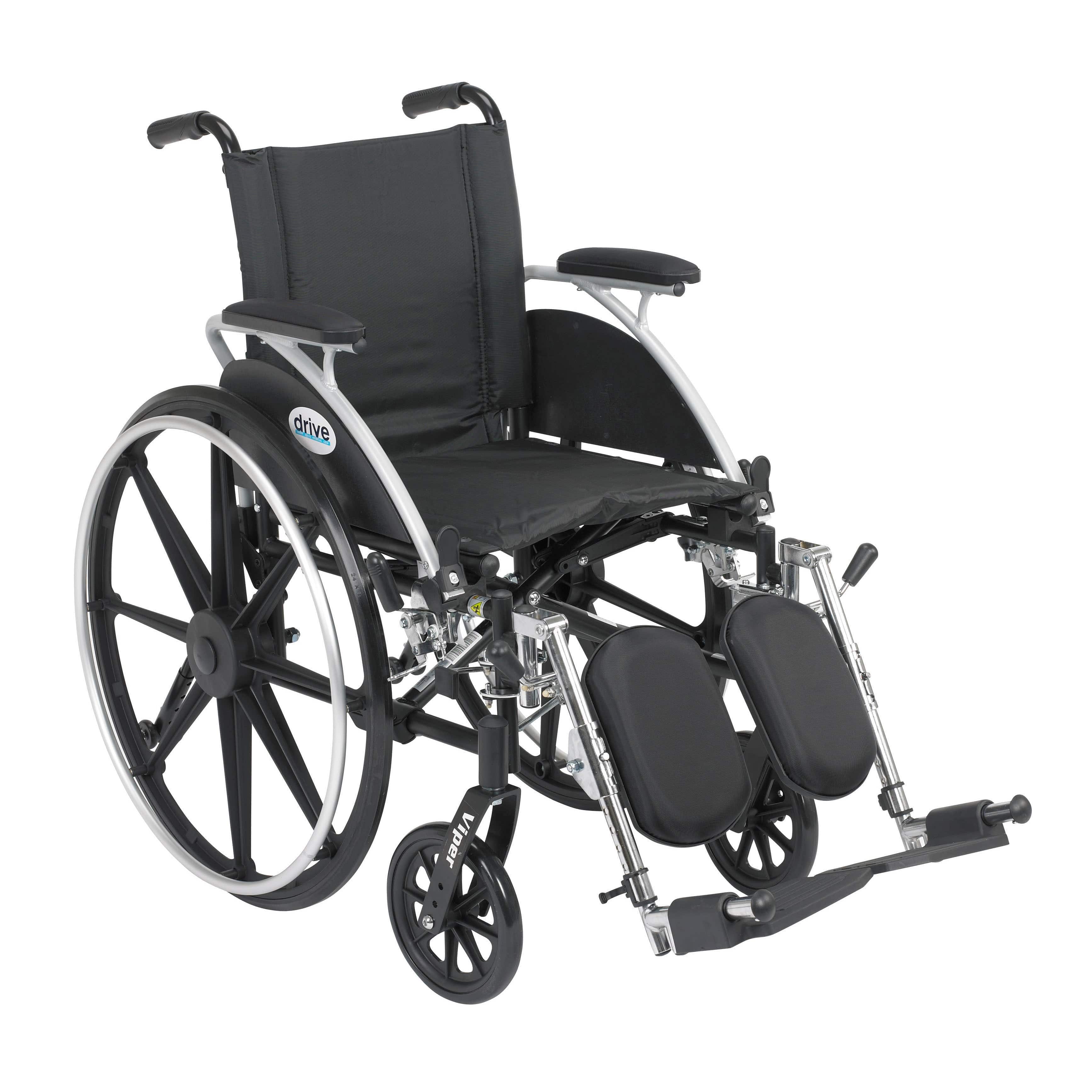 Drive Medical Wheelchairs Flip Back Removable Desk Arms and Elevating Leg Rests / 12" Seat Drive Medical Viper Wheelchair with Flip Back Removable Arms