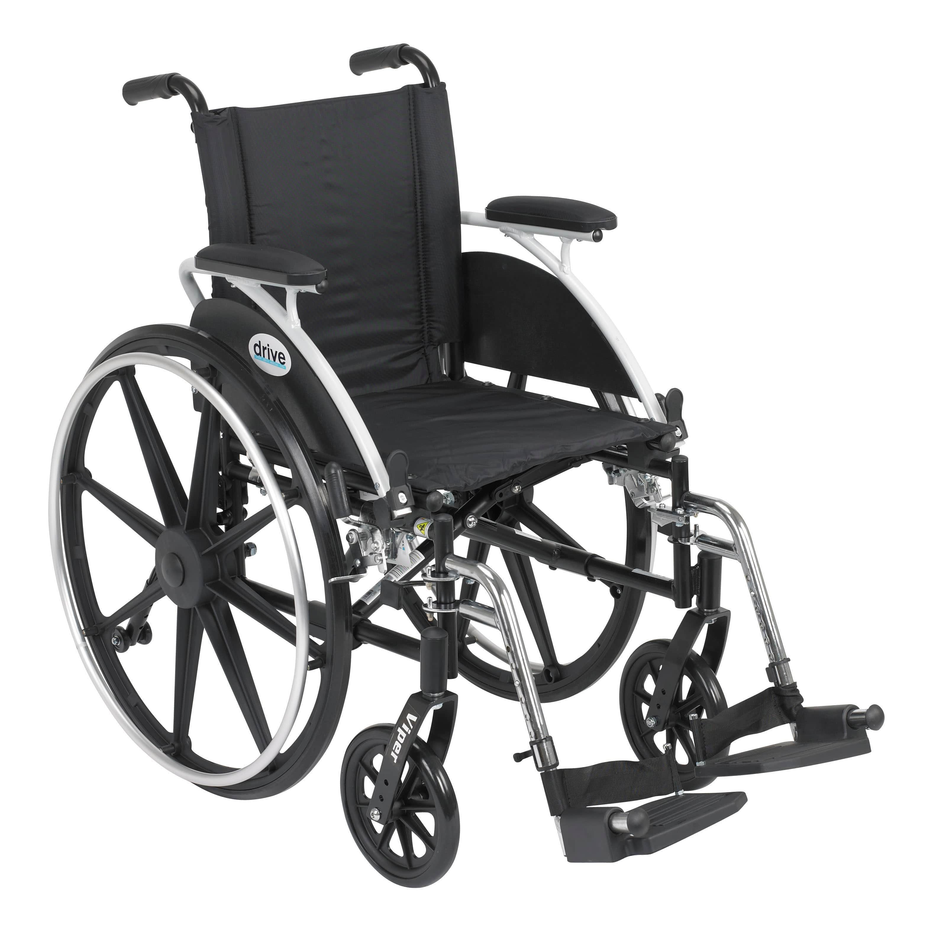 Drive Medical Wheelchairs Flip Back Removable Desk Arms and Swing away Footrests / 12" Seat Drive Medical Viper Wheelchair with Flip Back Removable Arms