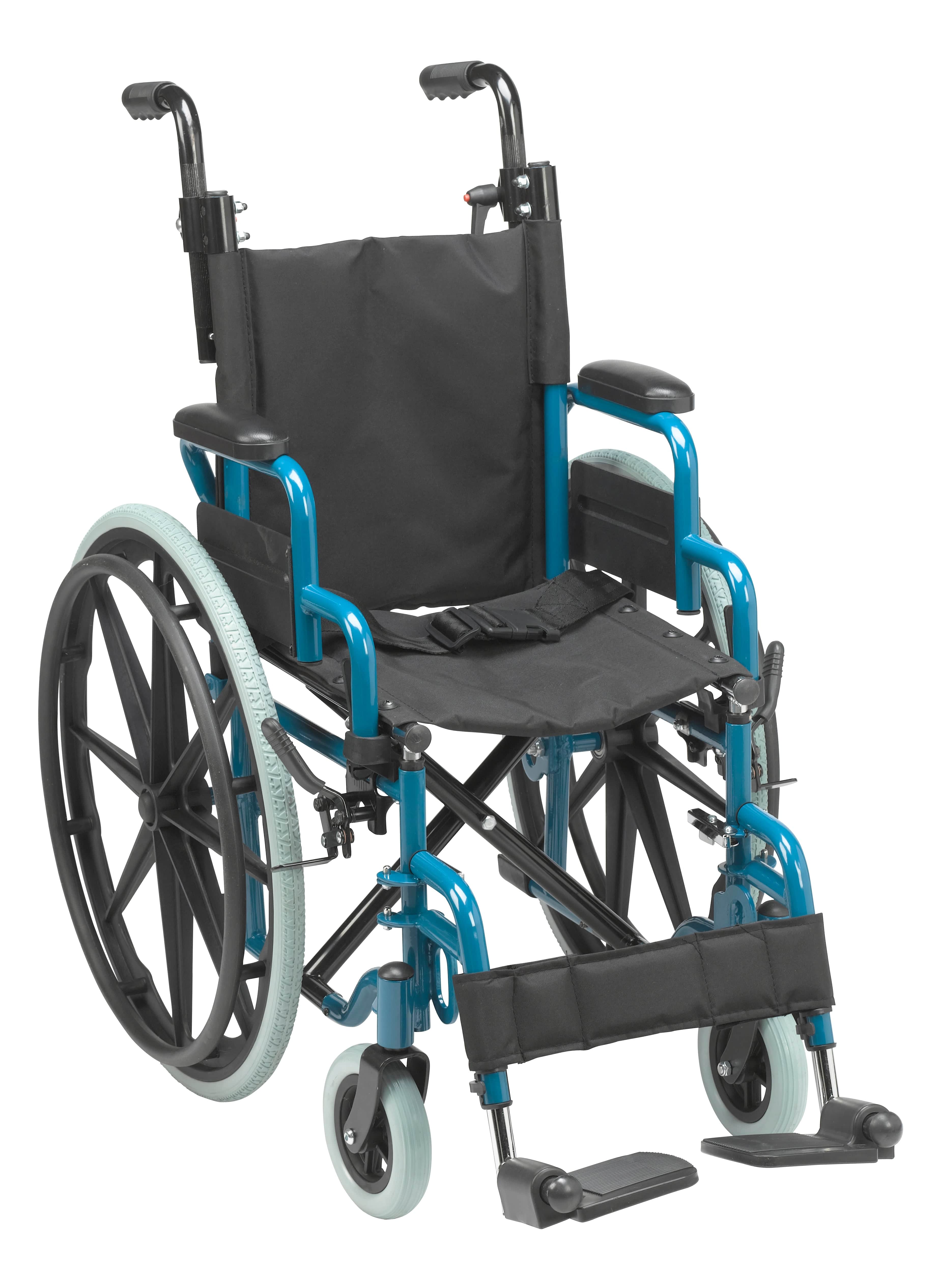 Drive Medical Pediatric Rehab/Wheelchairs/Pediatric Wheelchairs 14" / Jet Fighter Blue Drive Medical Wallaby Pediatric Folding Wheelchair