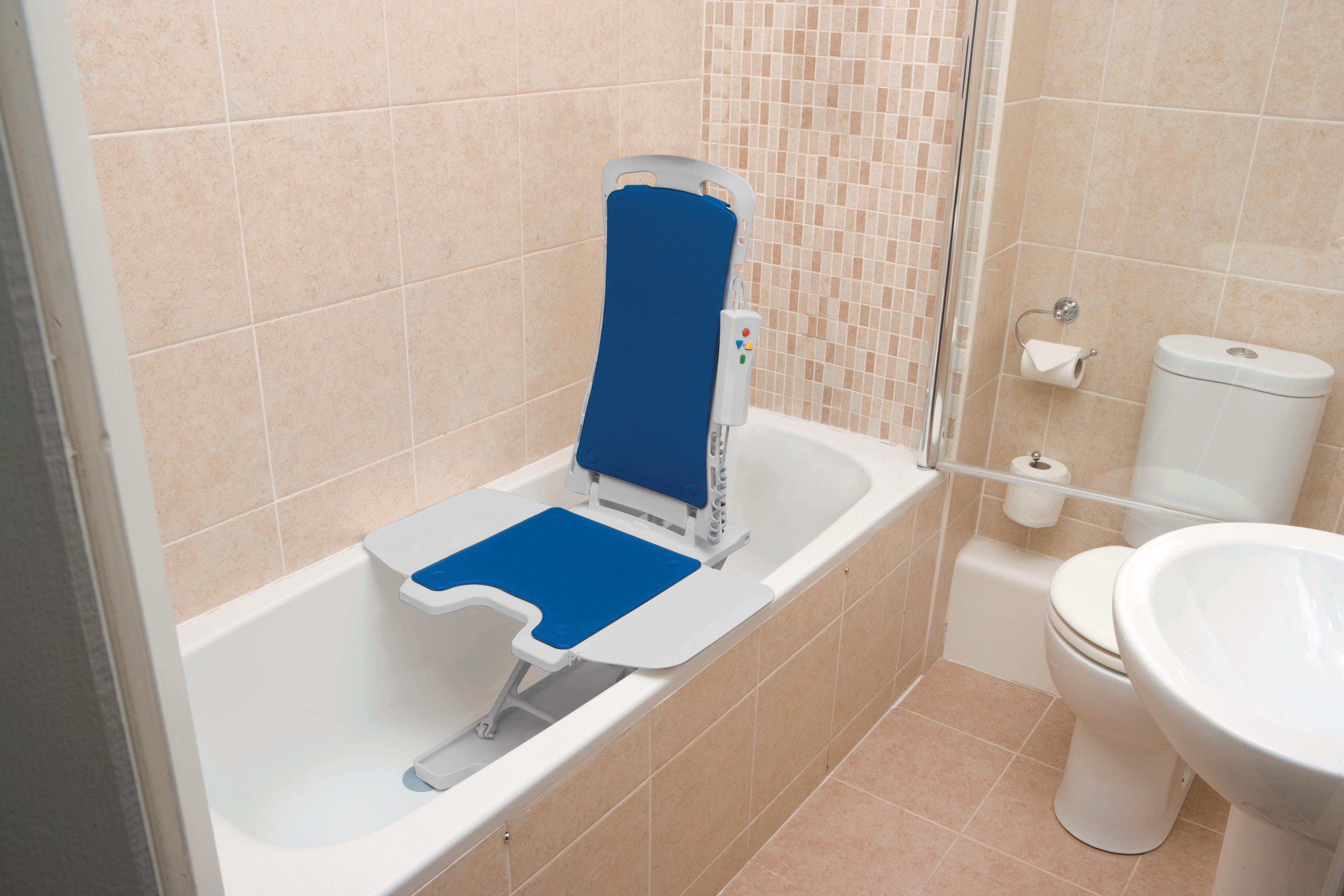 Drive Medical Bathroom Safety Drive Medical Whisper Ultra Quiet Bath Lift, Blue