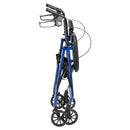 Drive Medical Rollator Rolling Walker with 6" Wheels, Fold Up Removable Back Support and Padded Seat