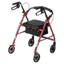Drive Medical Rollator Rolling Walker with 6" Wheels, Fold Up Removable Back Support and Padded Seat