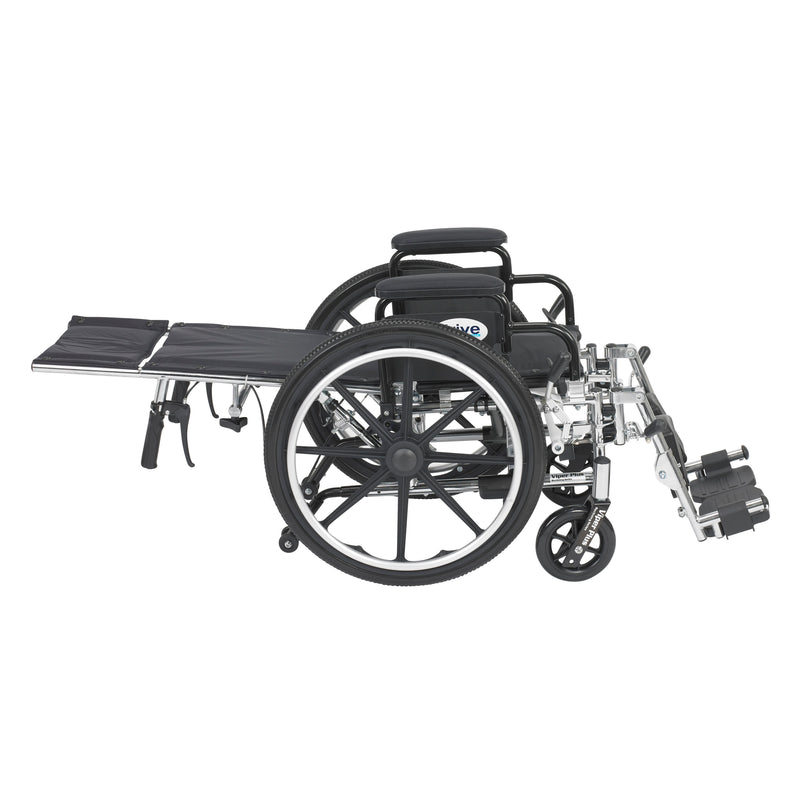 Drive Medical Viper Plus Light Weight Reclining Wheelchair with Elevating Leg rest and Flip Back Detachable Arms