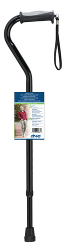 Drive Medical Adjustable Height Offset Handle Cane with Gel Hand Grip