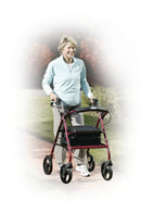 Drive Medical Aluminum Rollator Rolling Walker with Fold Up and Removable Back Support and Padded Seat