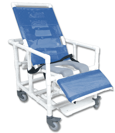 Healthline PVC Reclining Shower Chairs Healthline Bariatric reclining shower commode chair