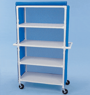 Healthline PVC Linen Carts Healthline Four Shelf Cart, 42″ x 20″ Shelves