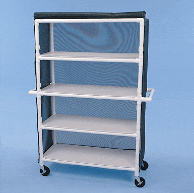 Healthline PVC Linen Carts Healthline Four Shelf Cart, 48″ x 20″ Shelves
