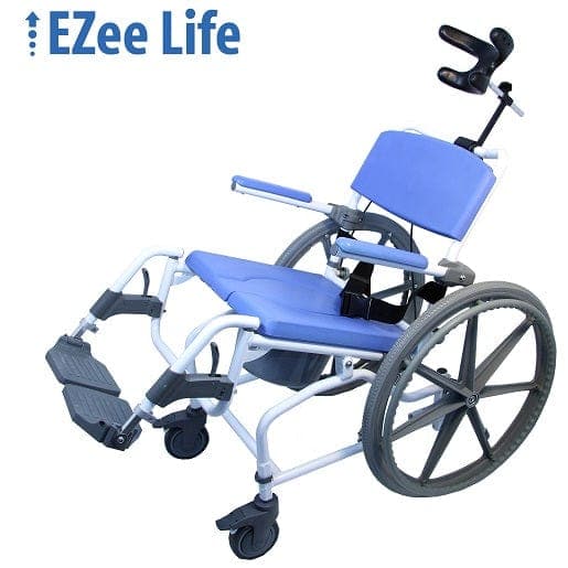 Healthline Tilt Wheelchairs Healthline Model #190-24-4W Aluminum Shower Commode 18″ seat (New 4 way)