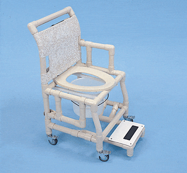 Healthline Standard size 18" Shower Chairs Healthline -Shower Chair 18″ Almond Pipe Drop Arm Sliding Footrest