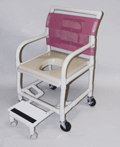 Healthline Mid-size 21" Shower Chairs Healthline Shower Commode Chair 21″ Vac Seat-Sliding Footrest with wheels