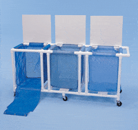 Healthline PVC Linen Carts Healthline Standard Triple 33 Gallon Hamper [lh_144]